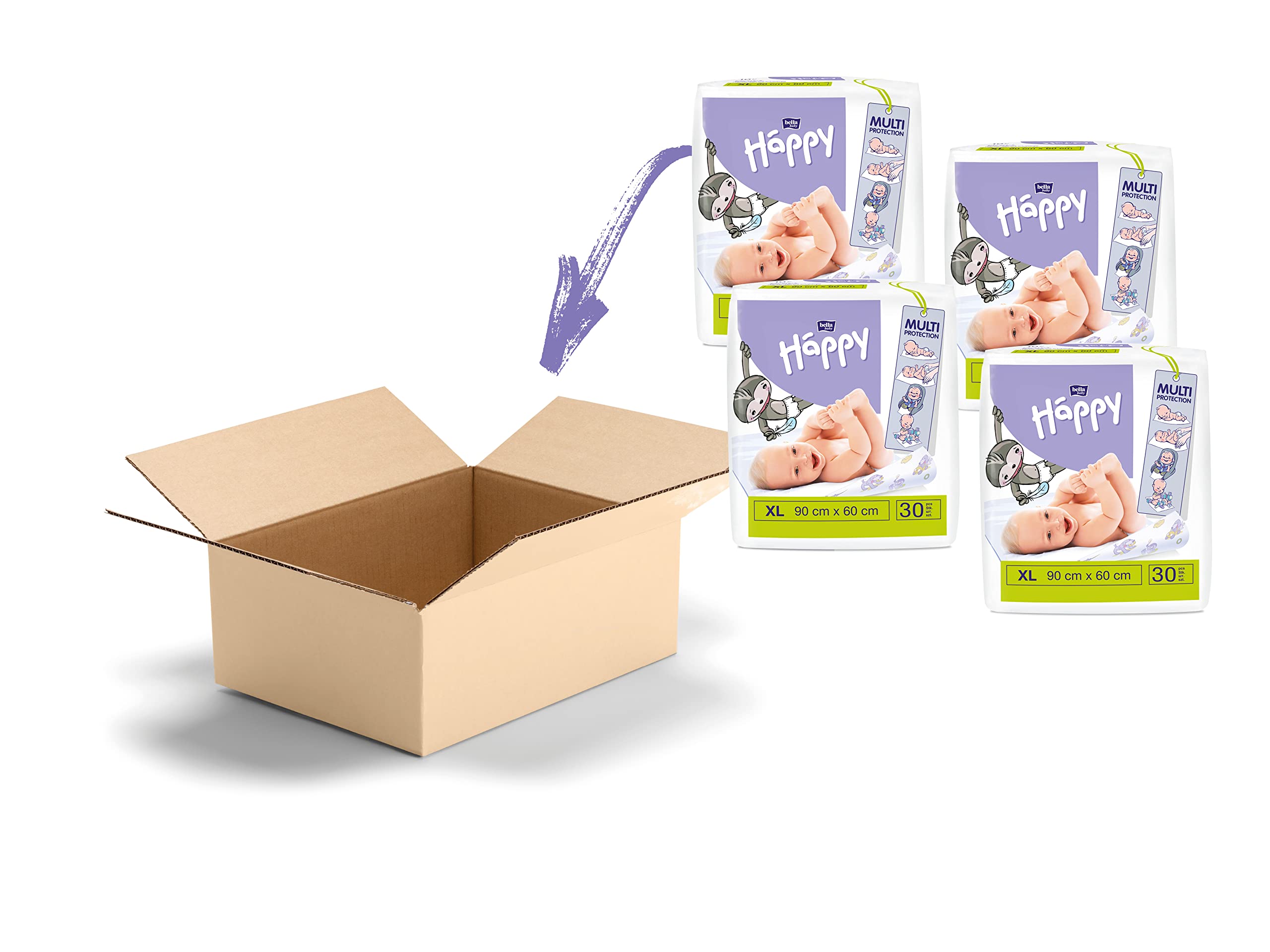 bella-baby-happy-wickelunterlagen-xl-90x60-40-stk-wasserdicht image 2