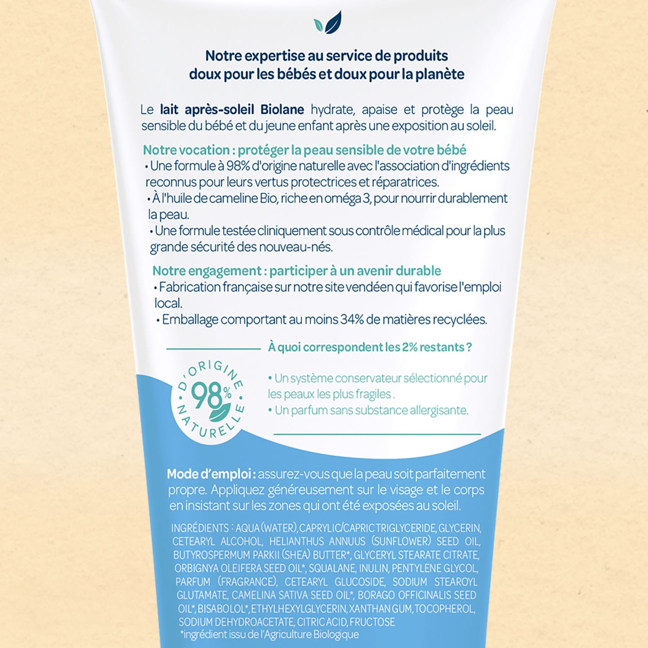 biolane-lait-after-sun-milch-100-ml-beruhigend image 2