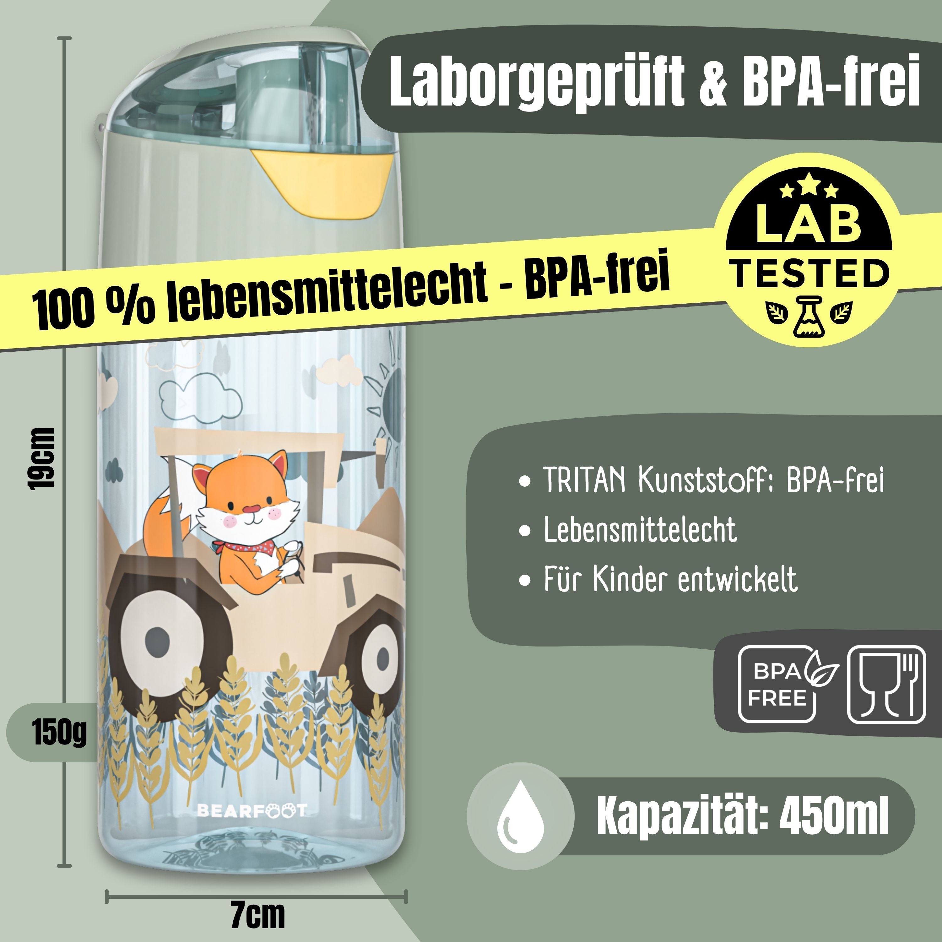 bearfoot-trinkflaschen-traktor-sage-kindertrinkflasche-450ml-tritan image 4