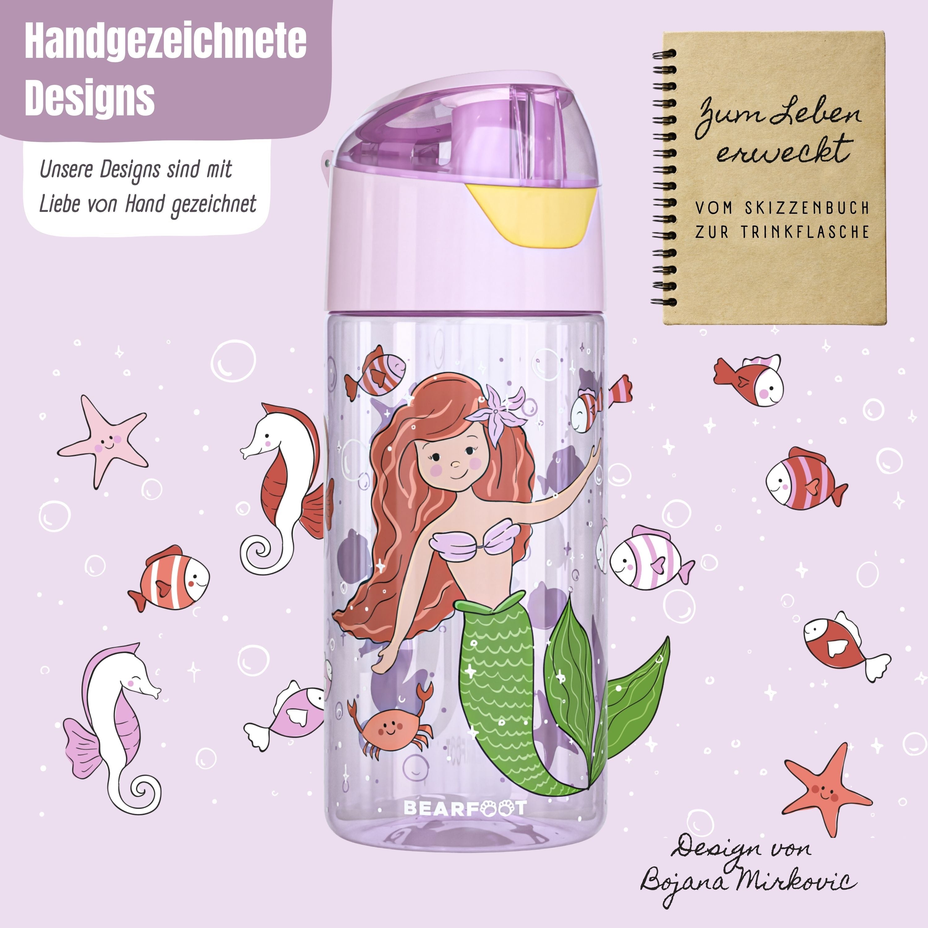 bearfoot-trinkflaschen-trinkflasche-kinder-meerjungfrau-450-ml image 3