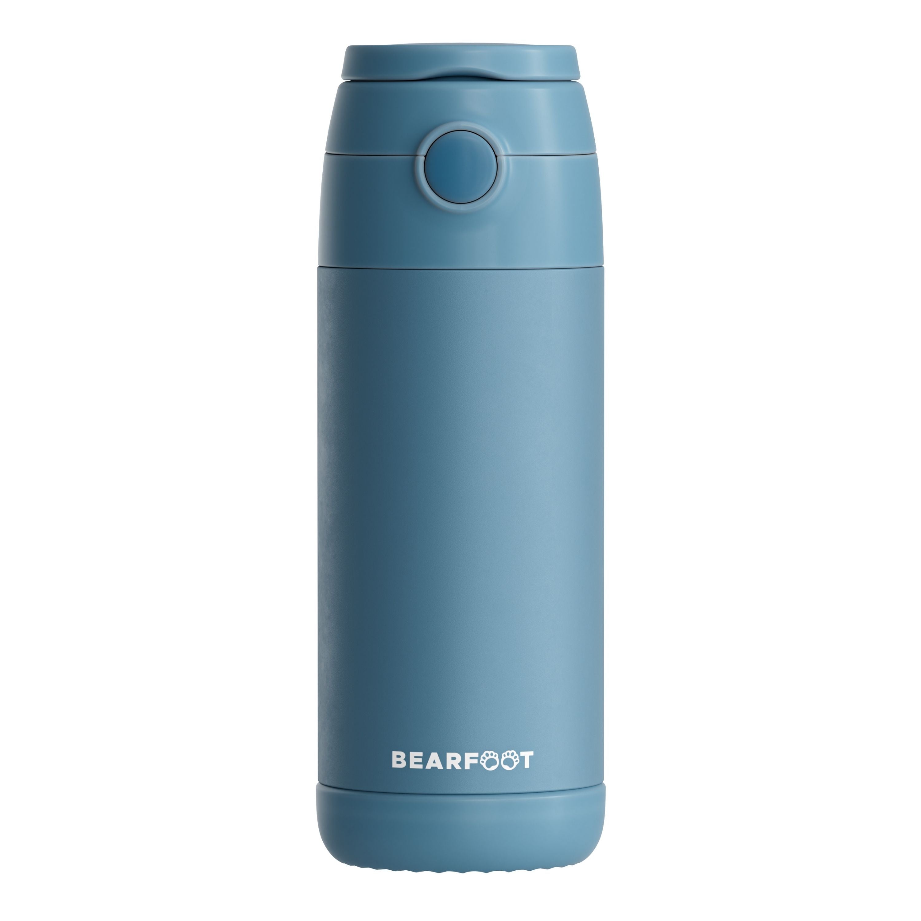 bearfoot-isolierflaschen-thermo-trinkflasche-blau-350ml-strohhalm image 1