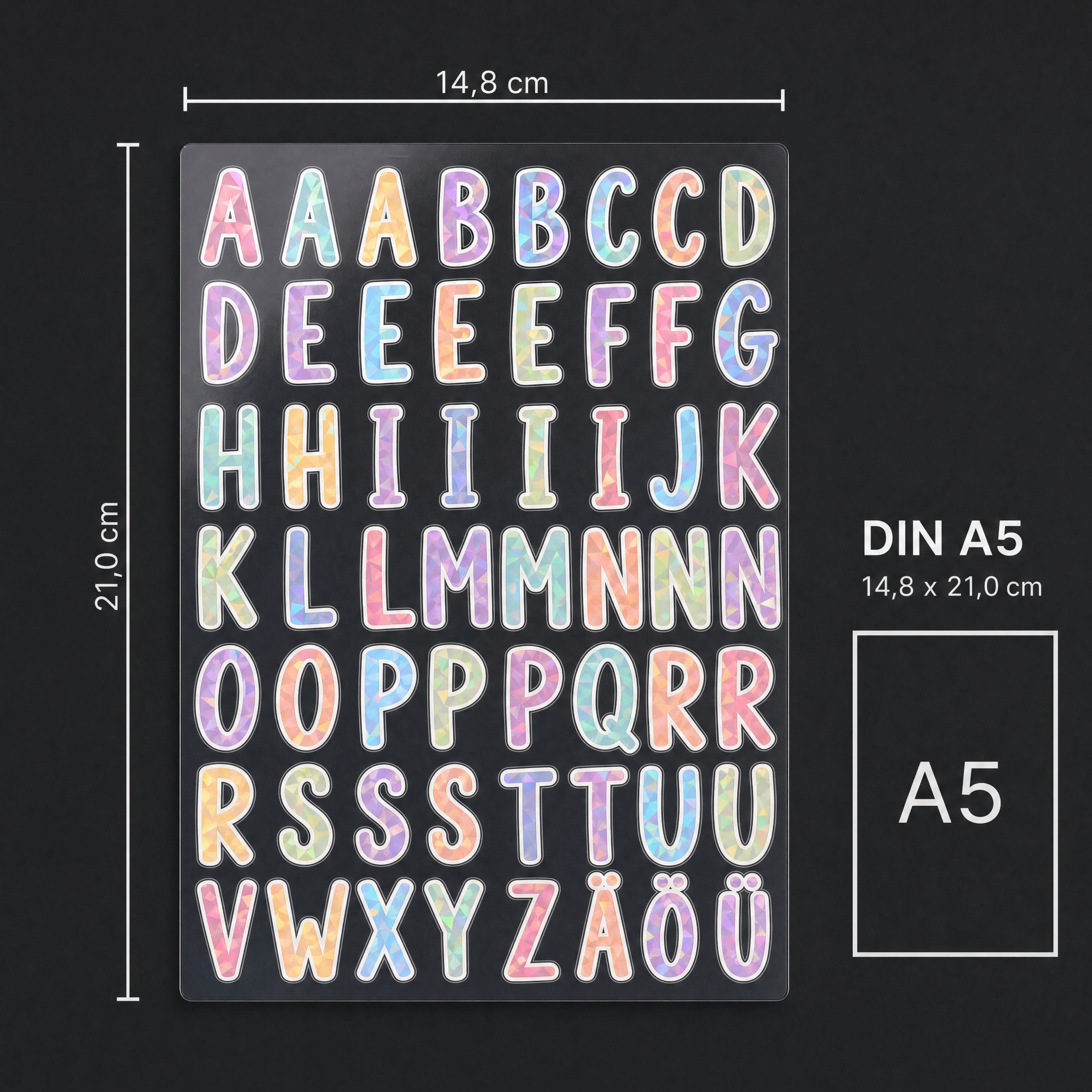 bearfoot-accessoires-premium-sticker-din-a5-holografisch-buchstaben image 5