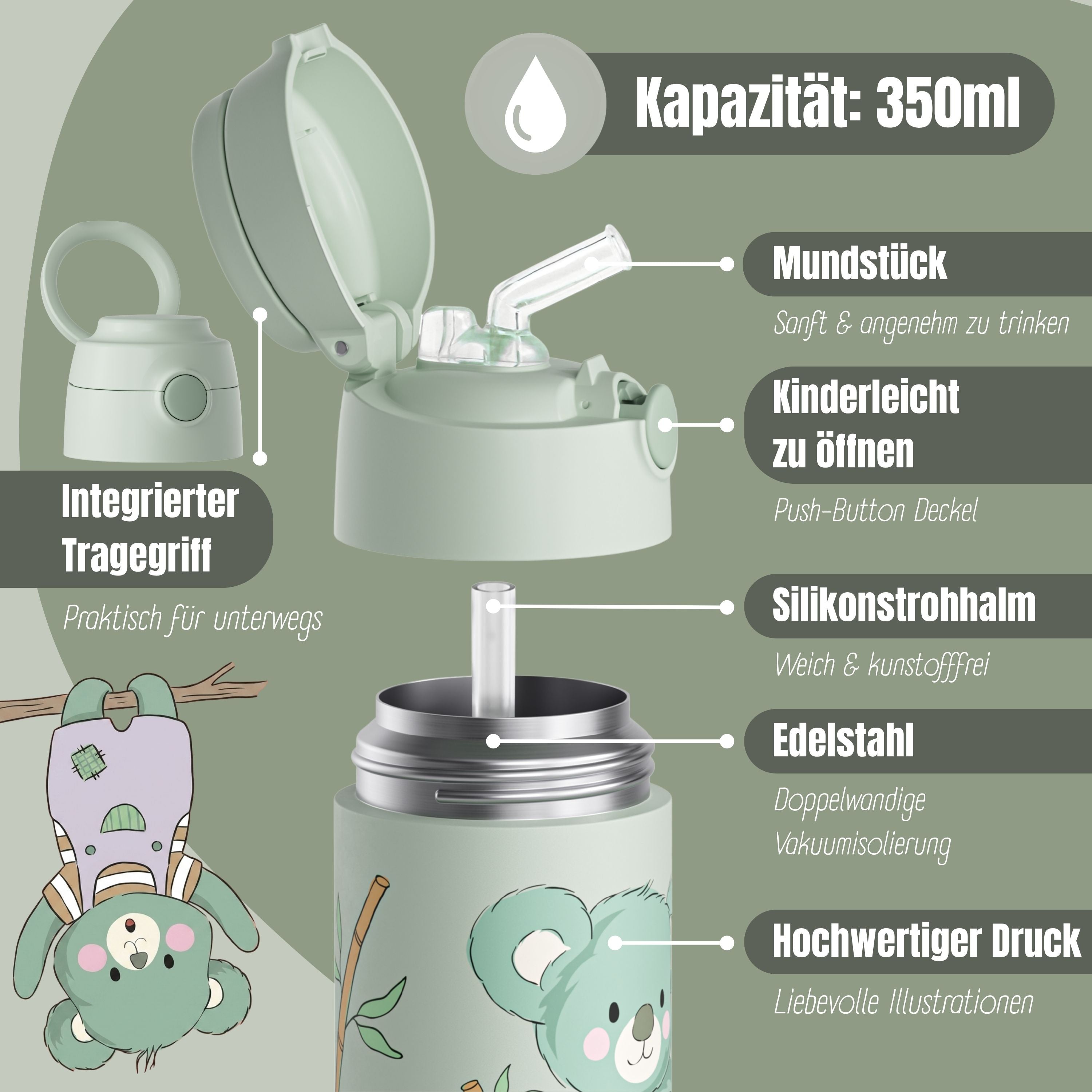 bearfoot-thermo-kinder-trinkflasche-edelstahl-koala-gr-n-350-ml image 6