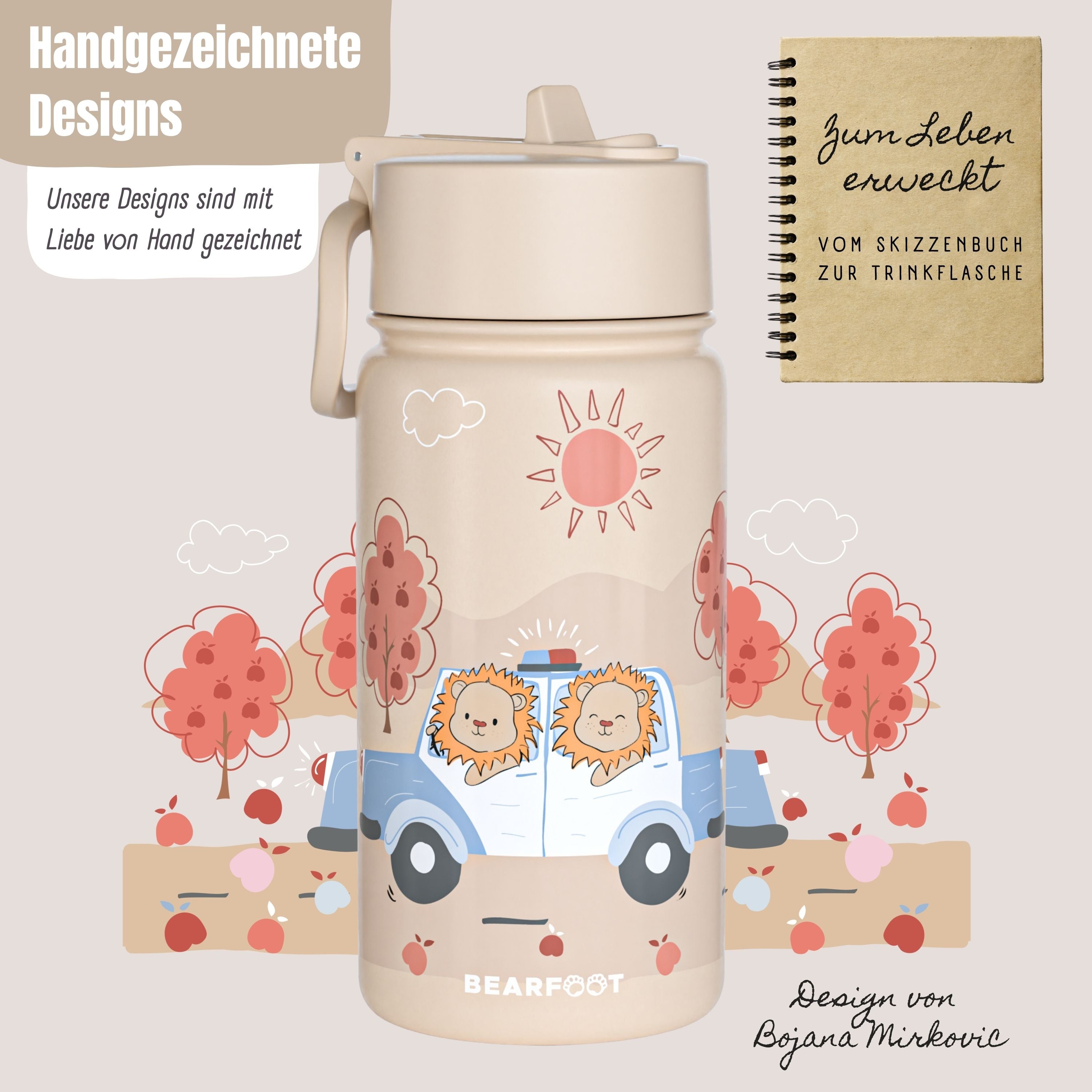 bearfoot-isolierflaschen-polizei-thermo-trinkflasche-400-ml-braun image 2