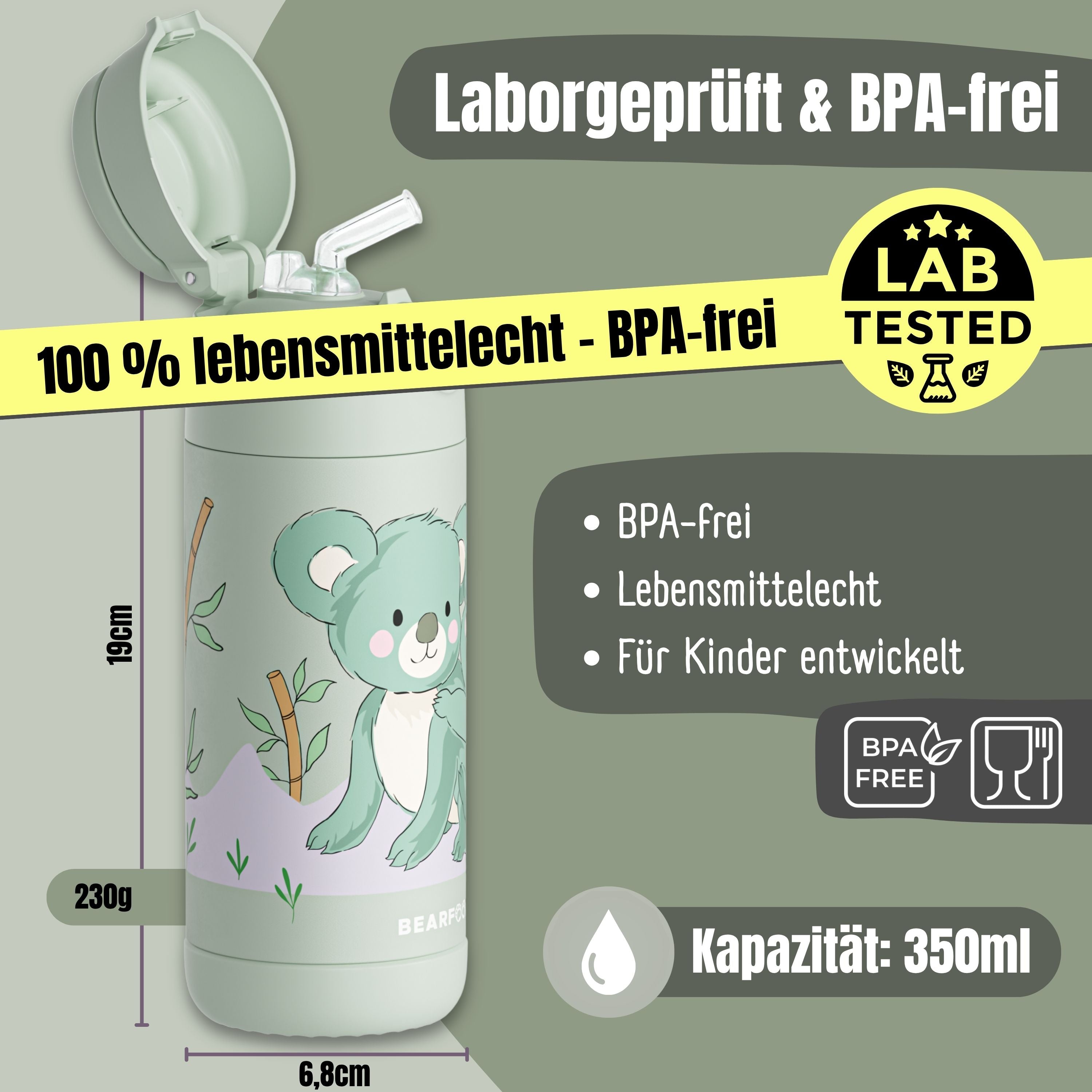 bearfoot-thermo-kinder-trinkflasche-edelstahl-koala-gr-n-350-ml image 5