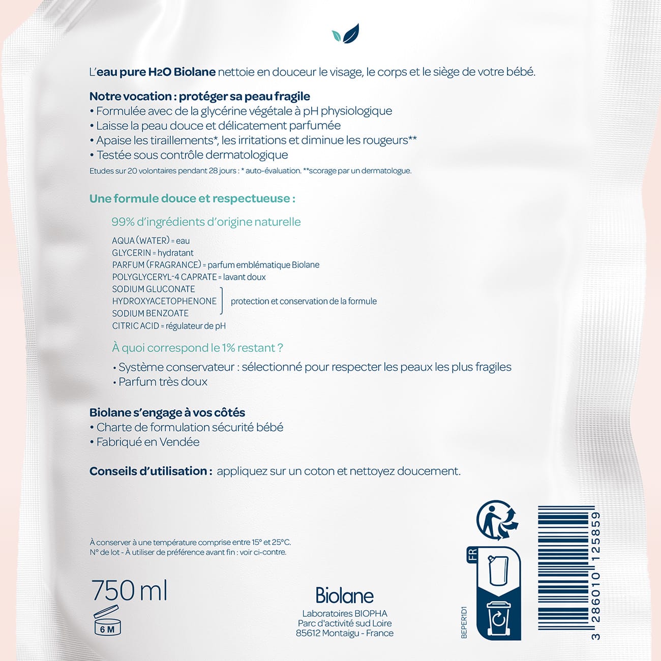 biolane-eau-pure-h2o-reinigungswasser-eco-nachf-llung-750-ml image 2