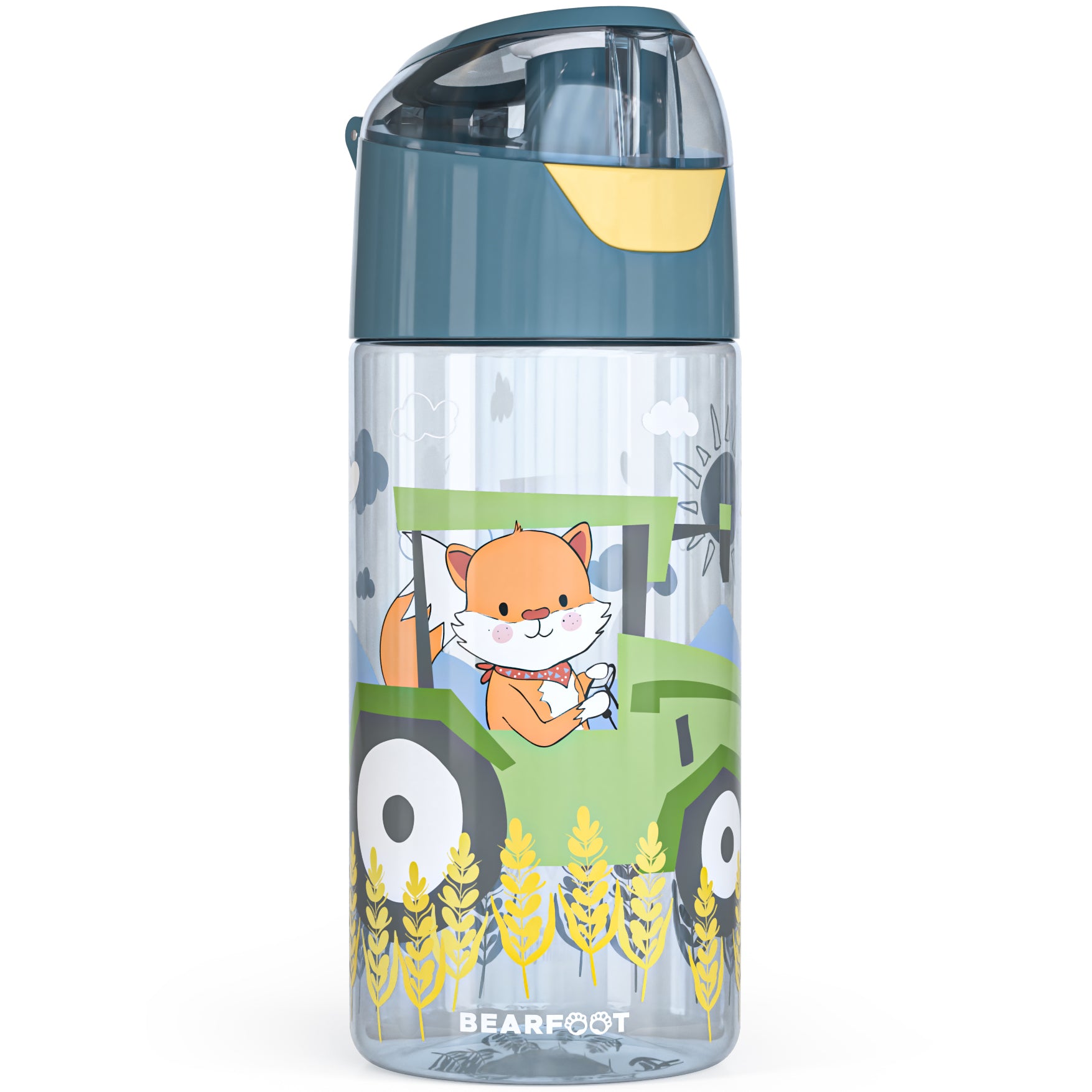 bearfoot-trinkflaschen-traktor-fuchs-trinkflasche-450ml-bpa-frei image 2