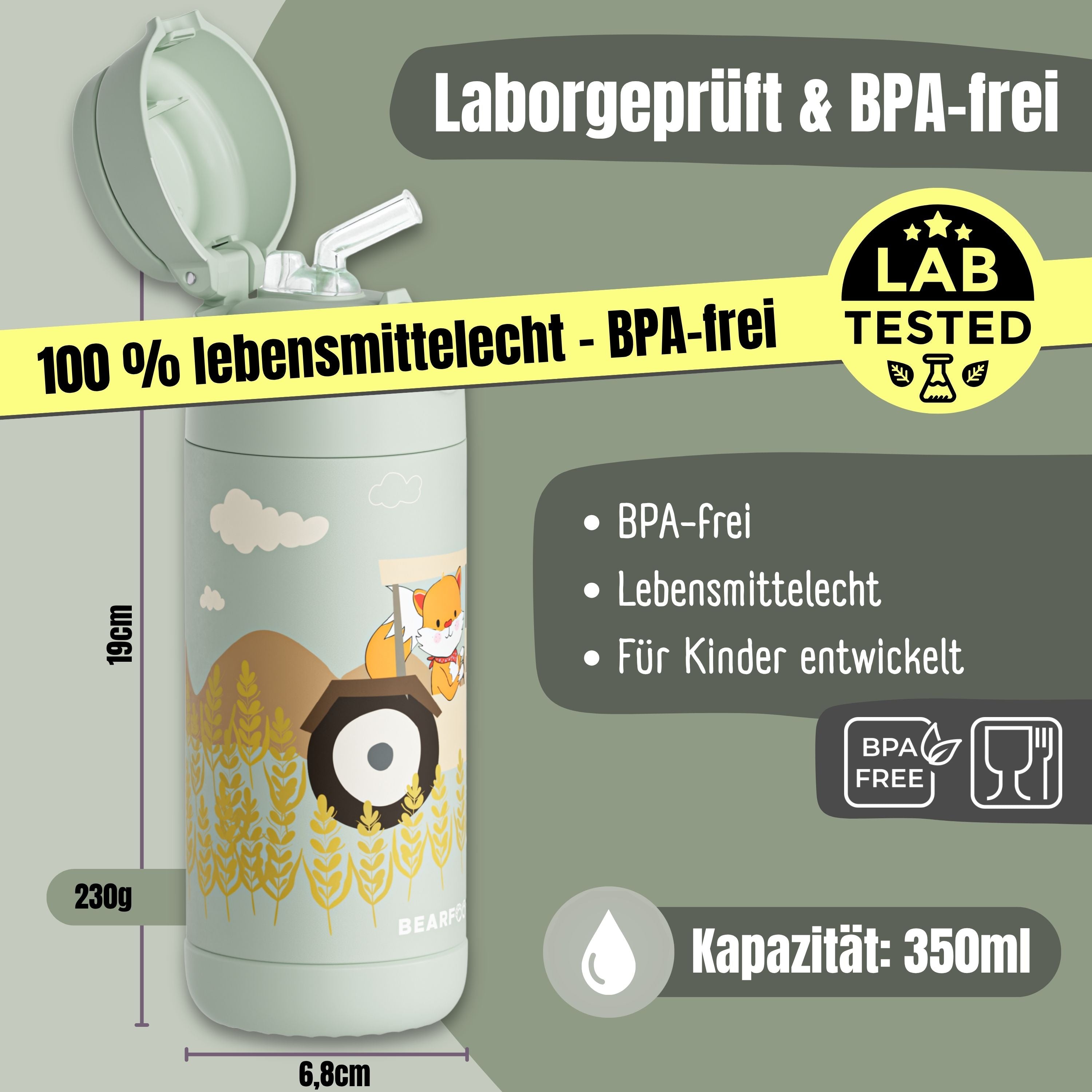 bearfoot-isolierflaschen-trinkflasche-traktor-gr-n-350-ml-12h-kalt image 5