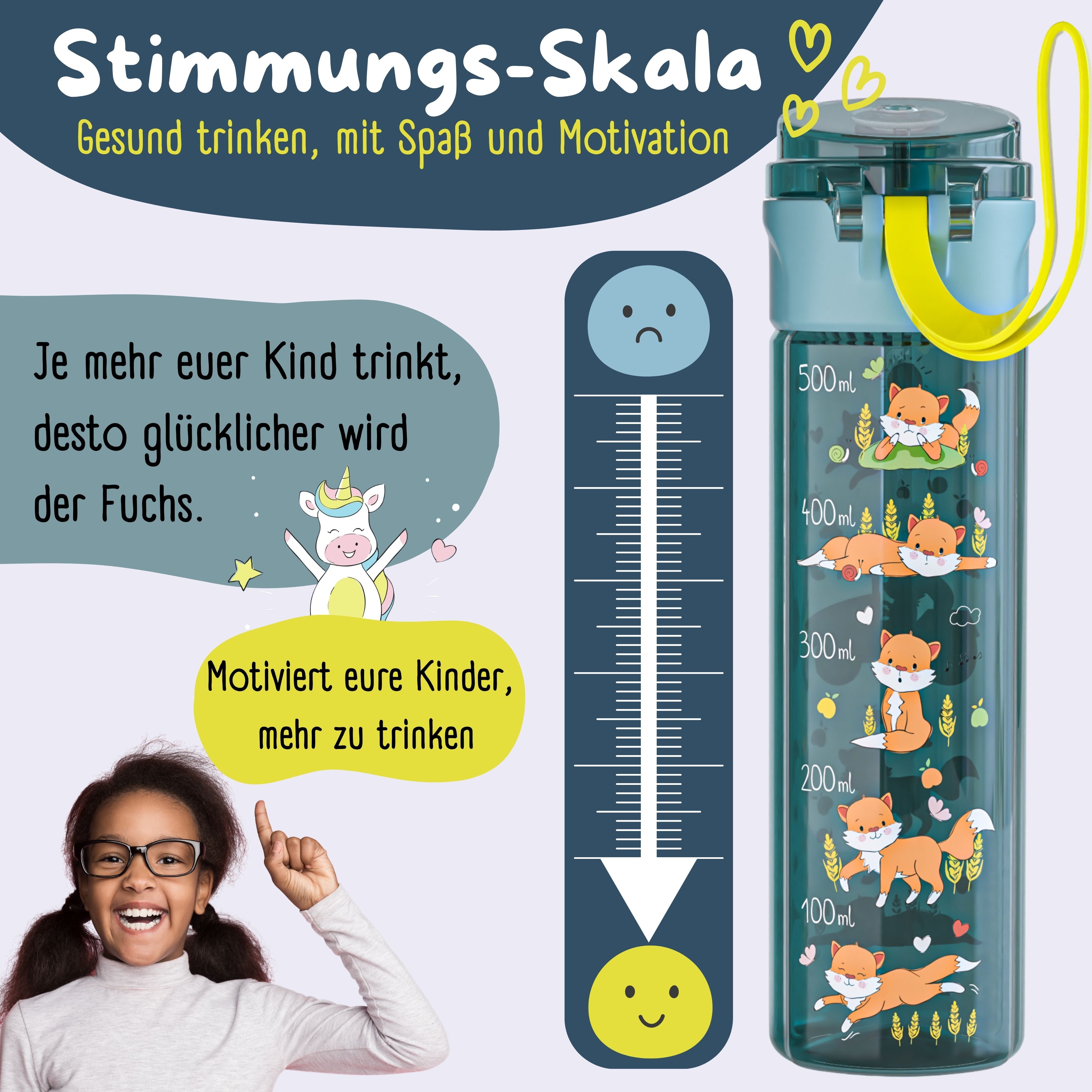bearfoot-trinkflaschen-traktor-500ml-trinkflasche-blau-stimmungs-skala image 4
