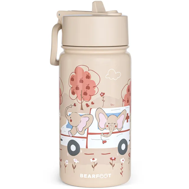 bearfoot-isolierflasche-kinder-krankenwagen-braun-400ml image 1