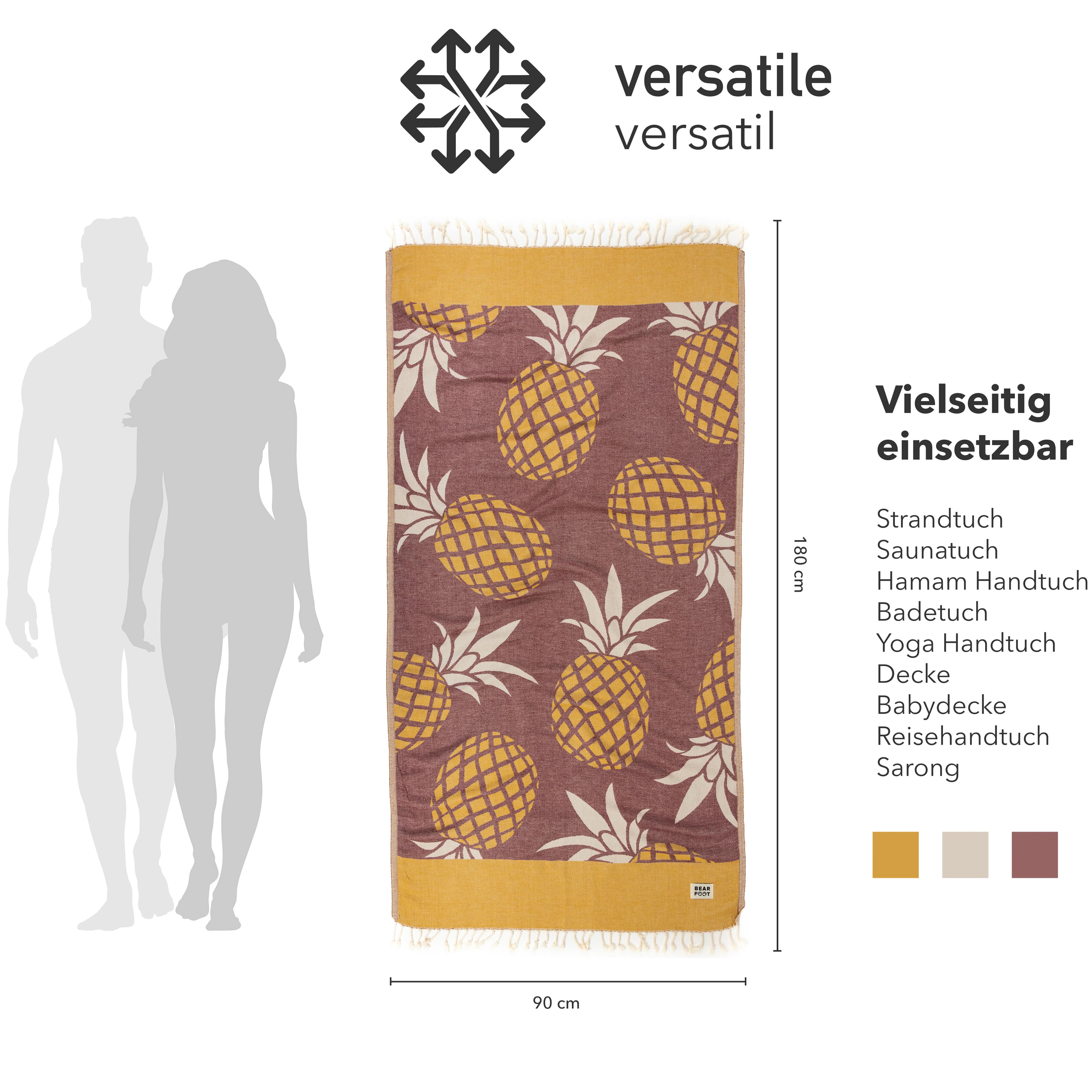 bearfoot-strandtuch-pineapple-red-baumwolle-hamamtuch image 3