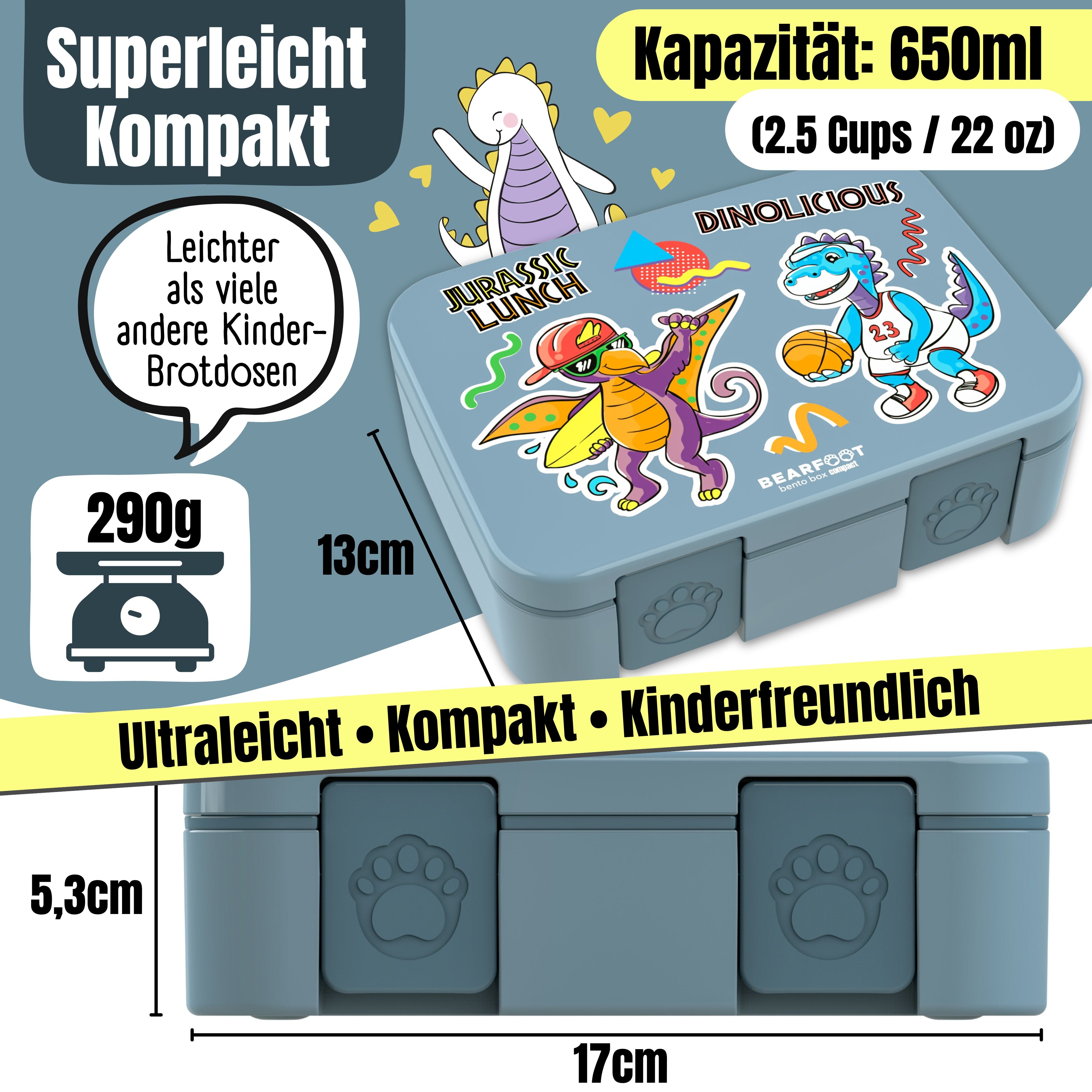 bearfoot-brotdose-dinos-blau-bento-box-1000-ml image 6