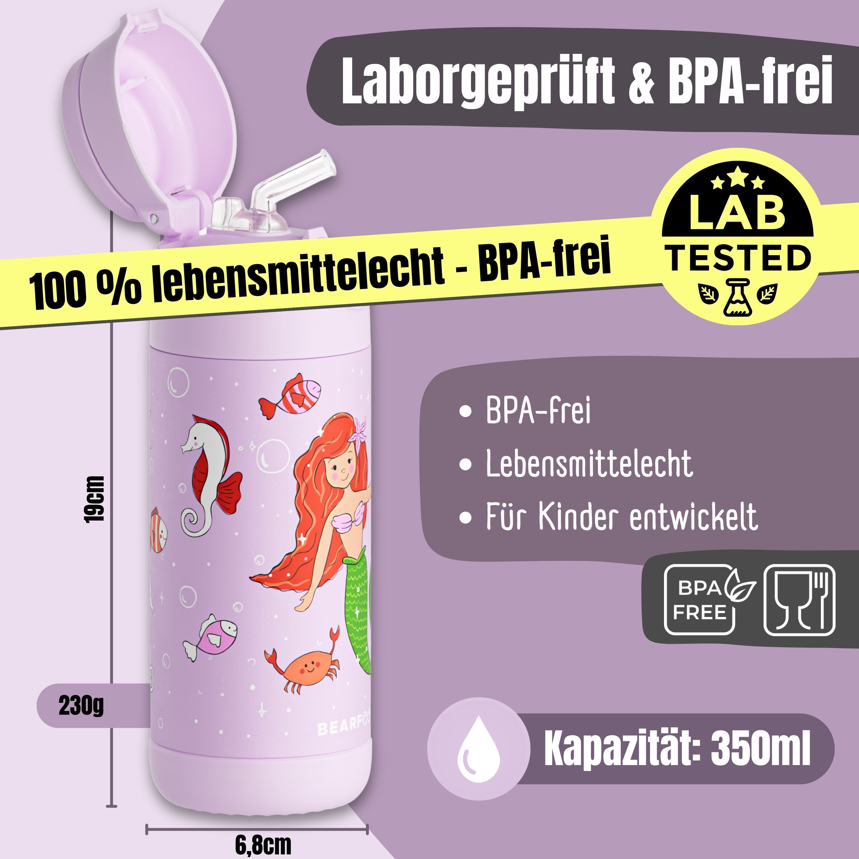 bearfoot-isolierflaschen-thermo-meerjungfrau-lila-350-ml-edelstahl image 5