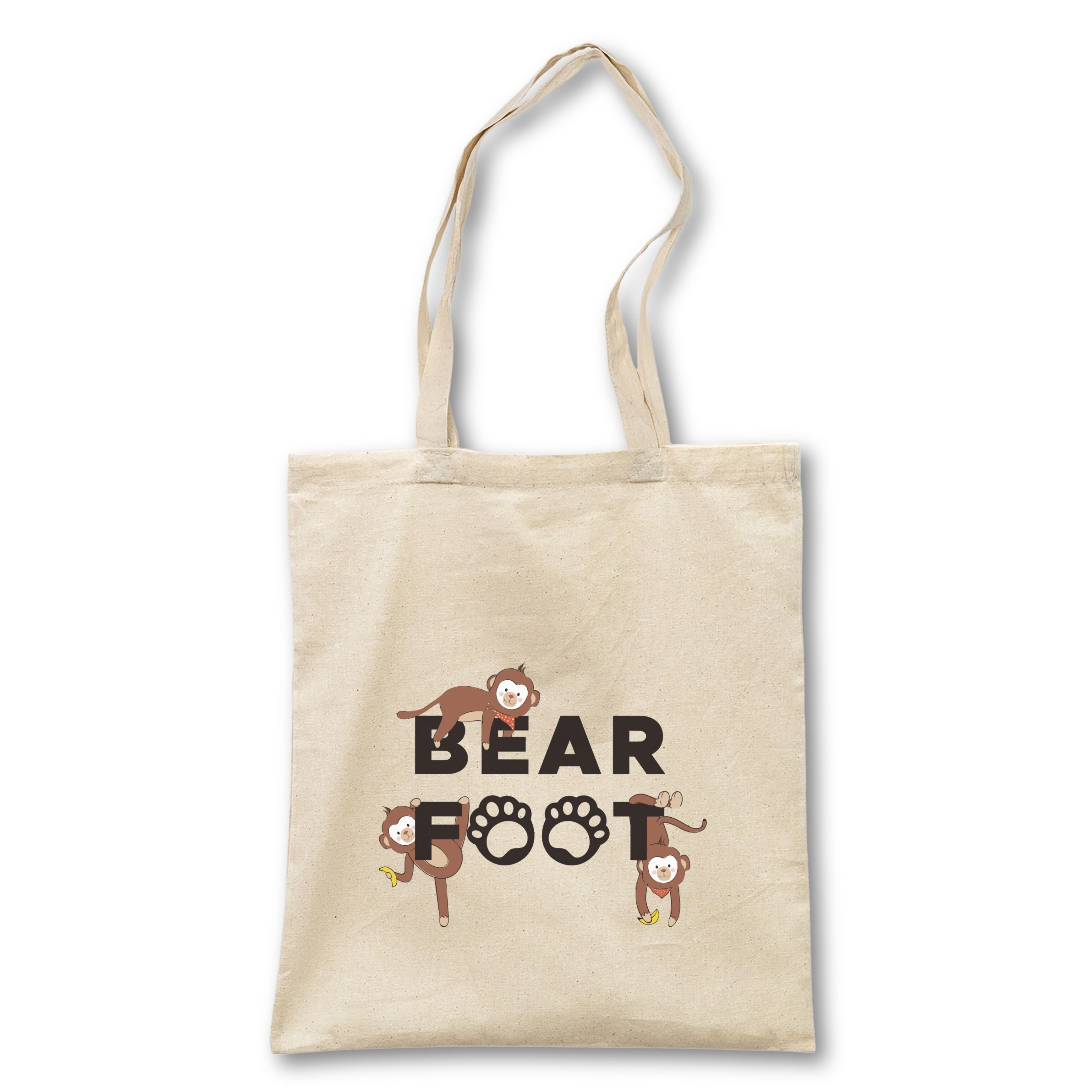bearfoot-jutebeutel-logo-affen-canvas-stofftasche-35x40cm image 2