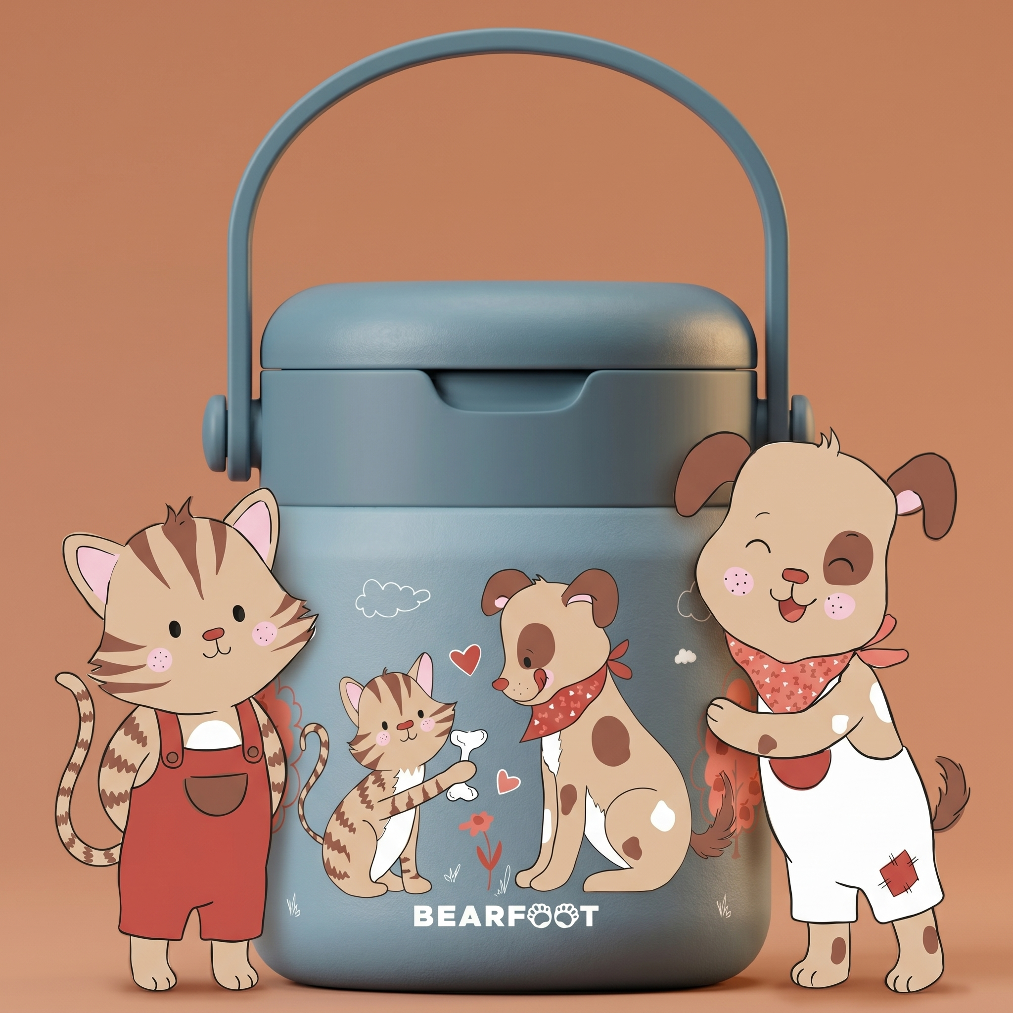 bearfoot-thermobeh-lter-hund-katze-blau-edelstahl-thermodose-500-ml image 1