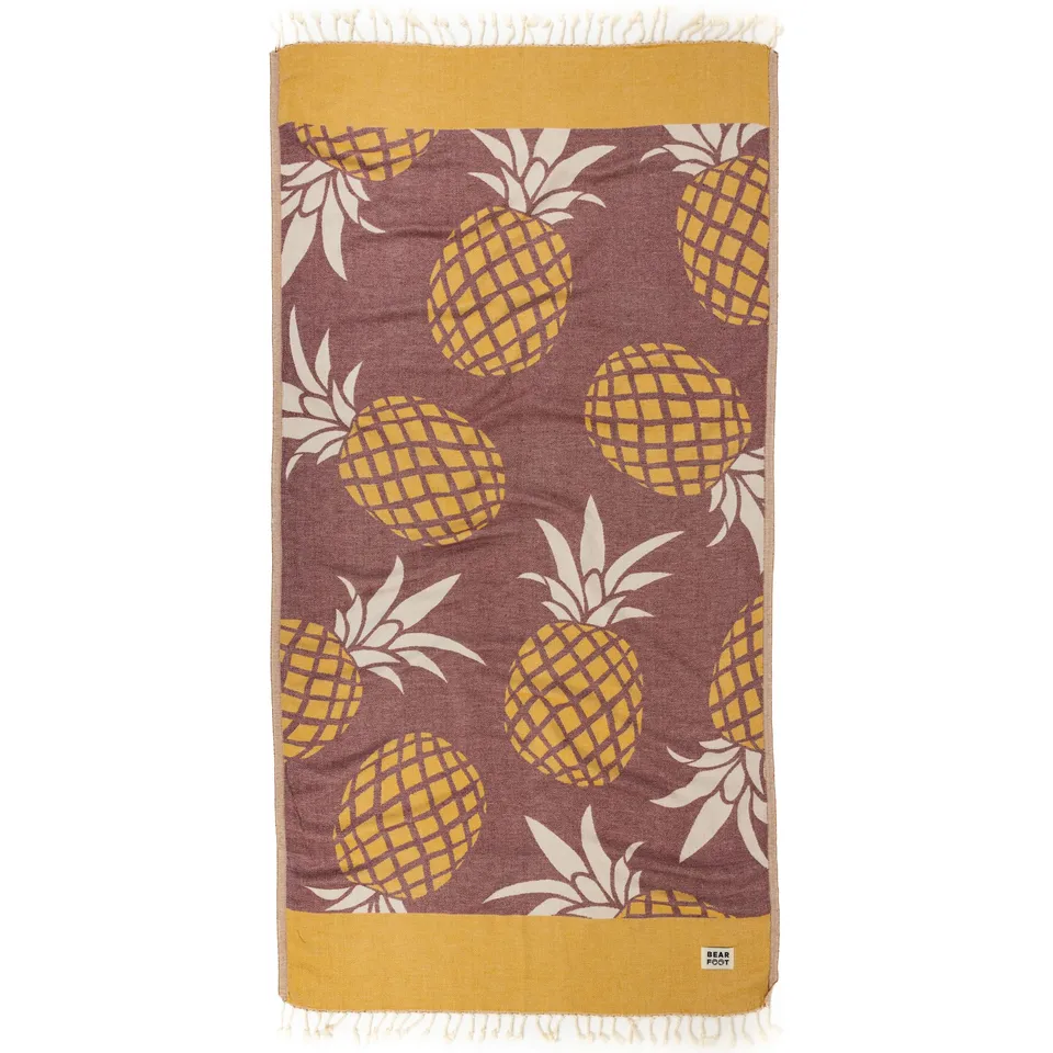 bearfoot-strandtuch-pineapple-red-baumwolle-hamamtuch image 1