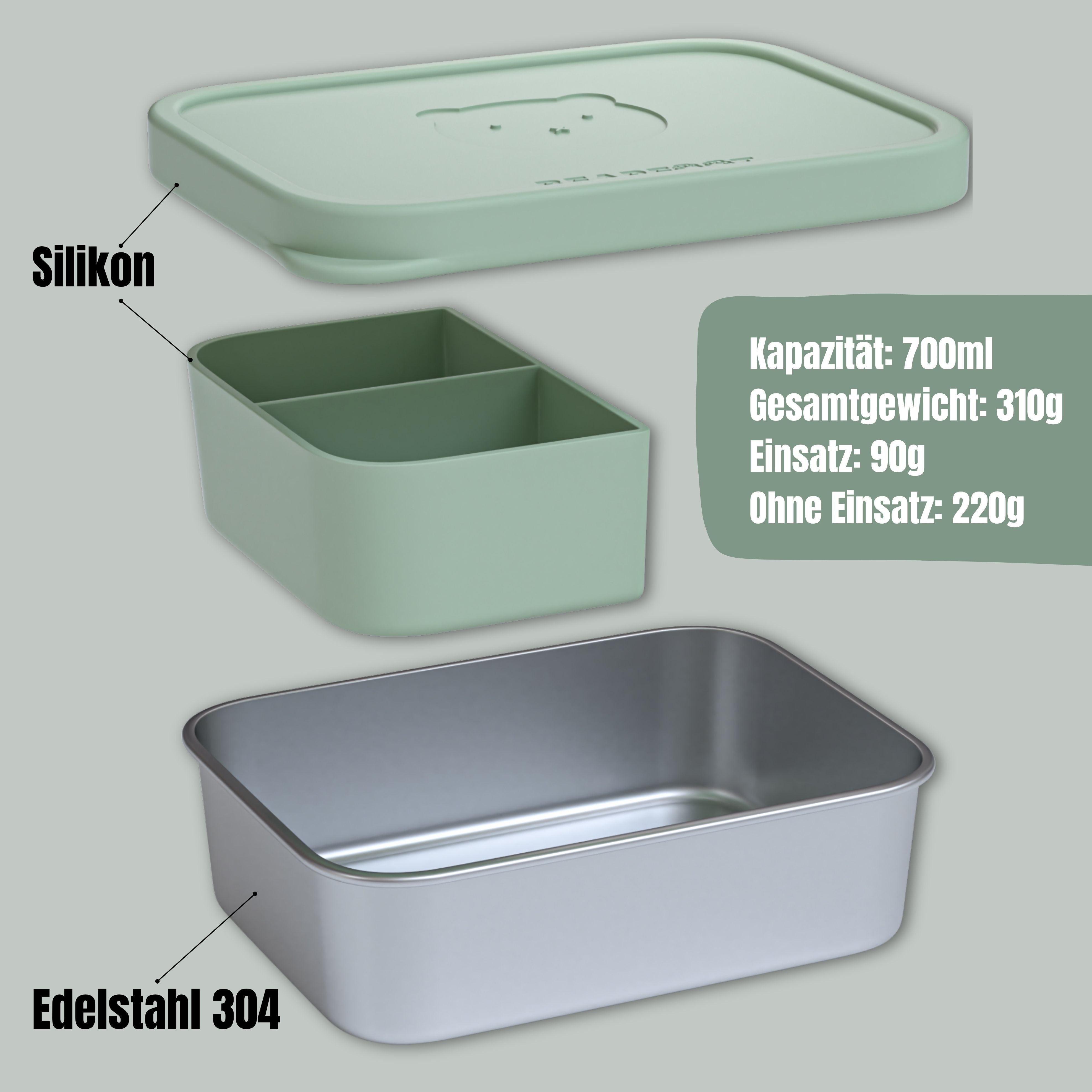 bearfoot-brotdosen-edelstahl-brotdose-salbei-700ml-auslaufsicher image 6