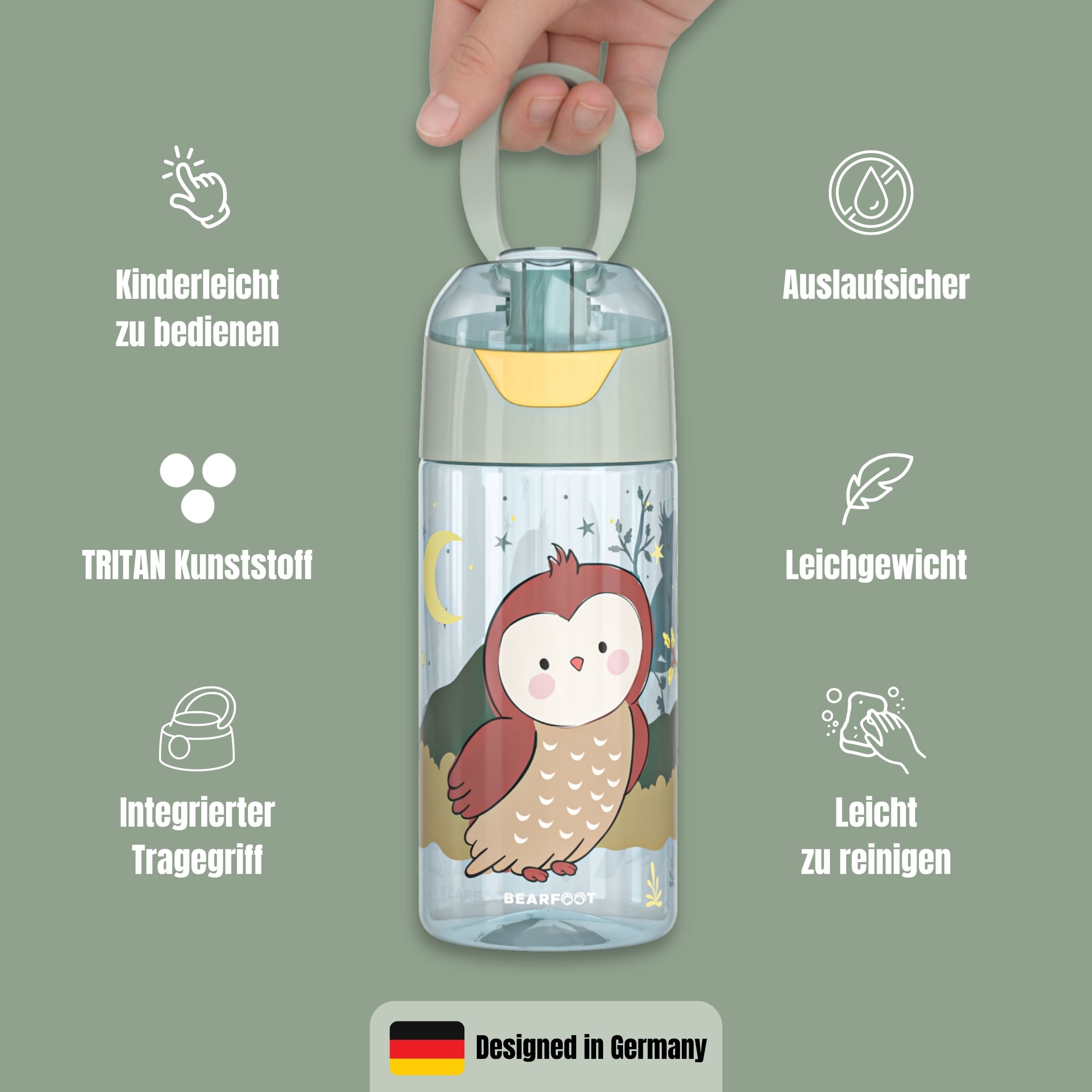 bearfoot-trinkflaschen-eule-sage-trinkflasche-450ml-bpa-frei image 5