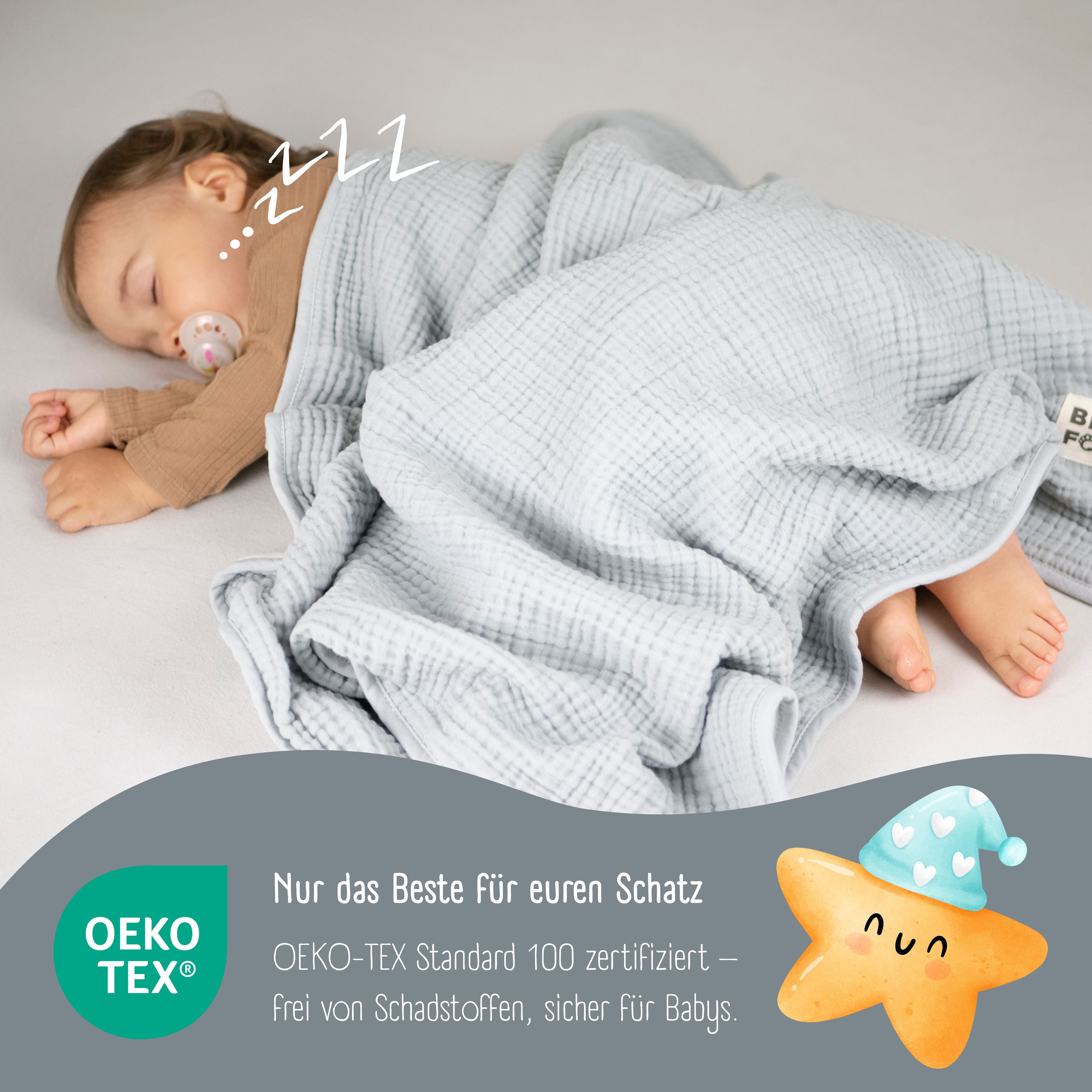 bearfoot-babydecke-musselin-fleecedecke-grau-kuscheldecke image 4