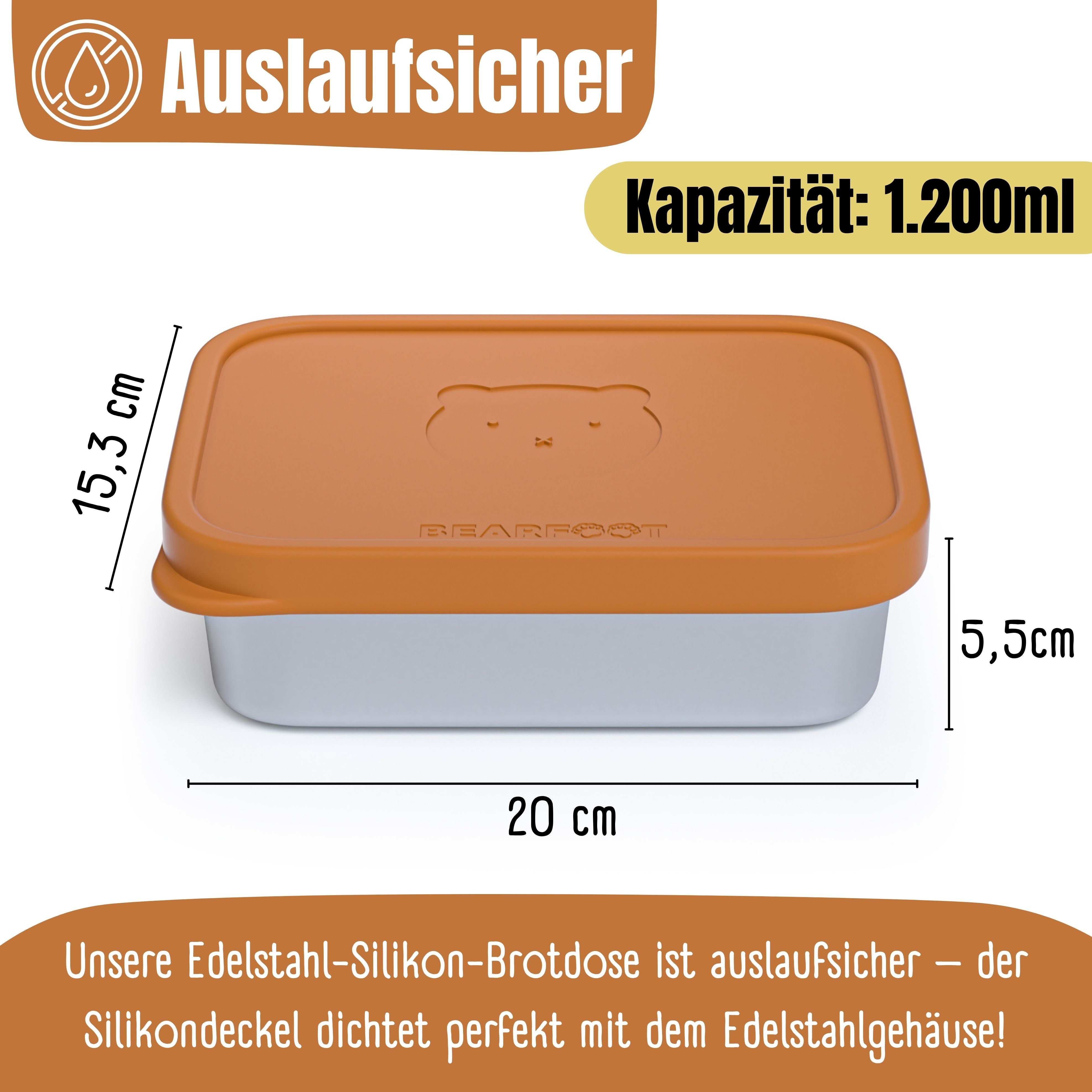 bearfoot-brotdosen-edelstahl-brotdose-braun-700-ml-auslaufsicher image 7