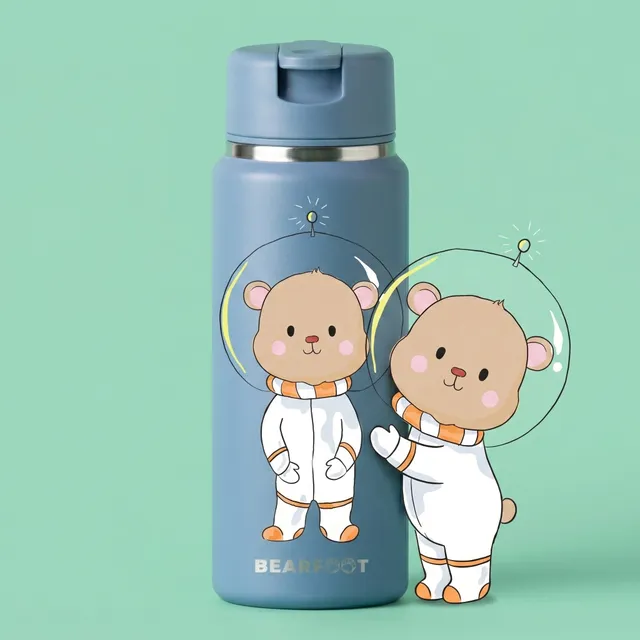 bearfoot-tiny-astro-b-r-blau-isolierflasche-200-ml-mit-strohhalm image 1