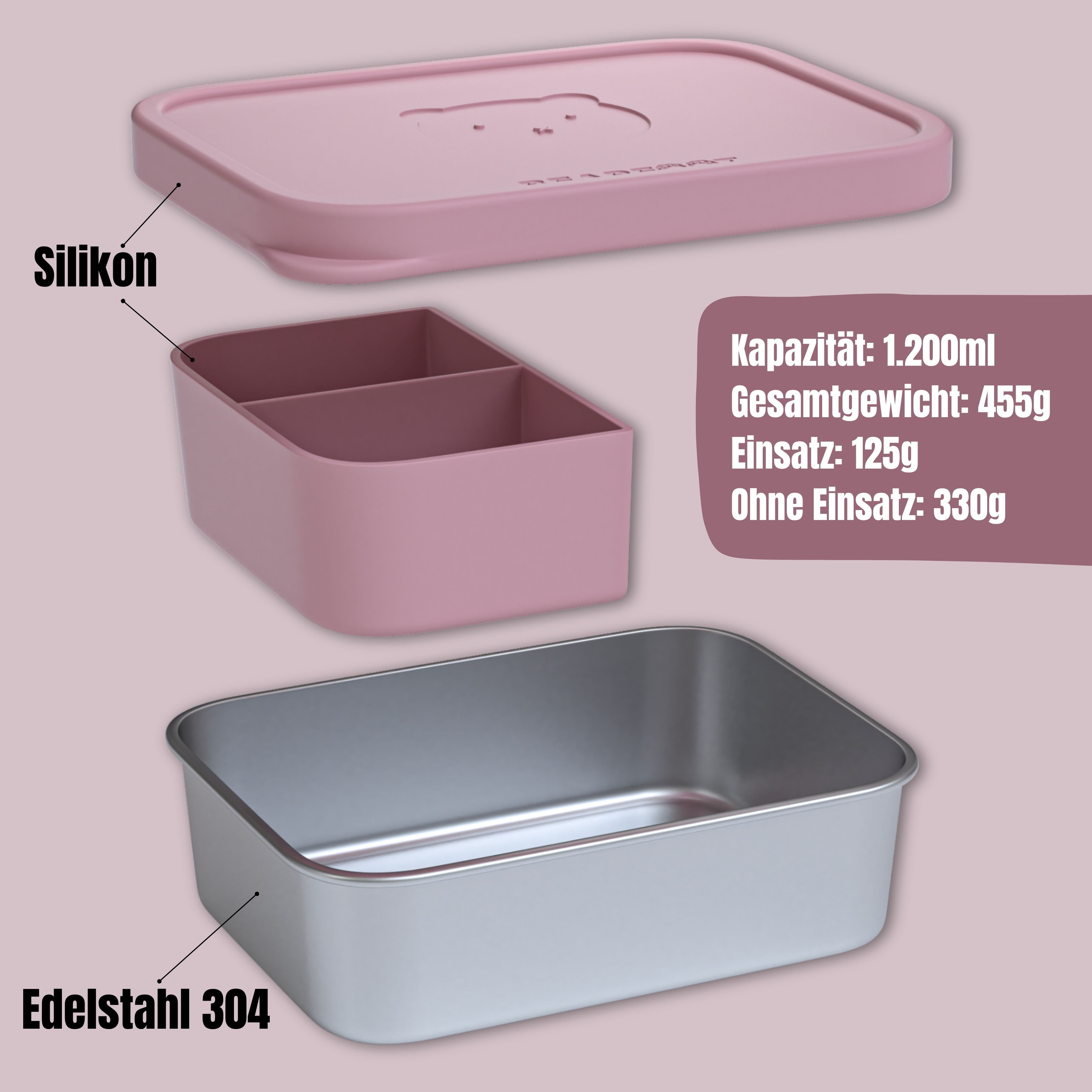 bearfoot-brotdose-kinder-edelstahl-bento-box-rosa-700ml-silikondeckel image 8