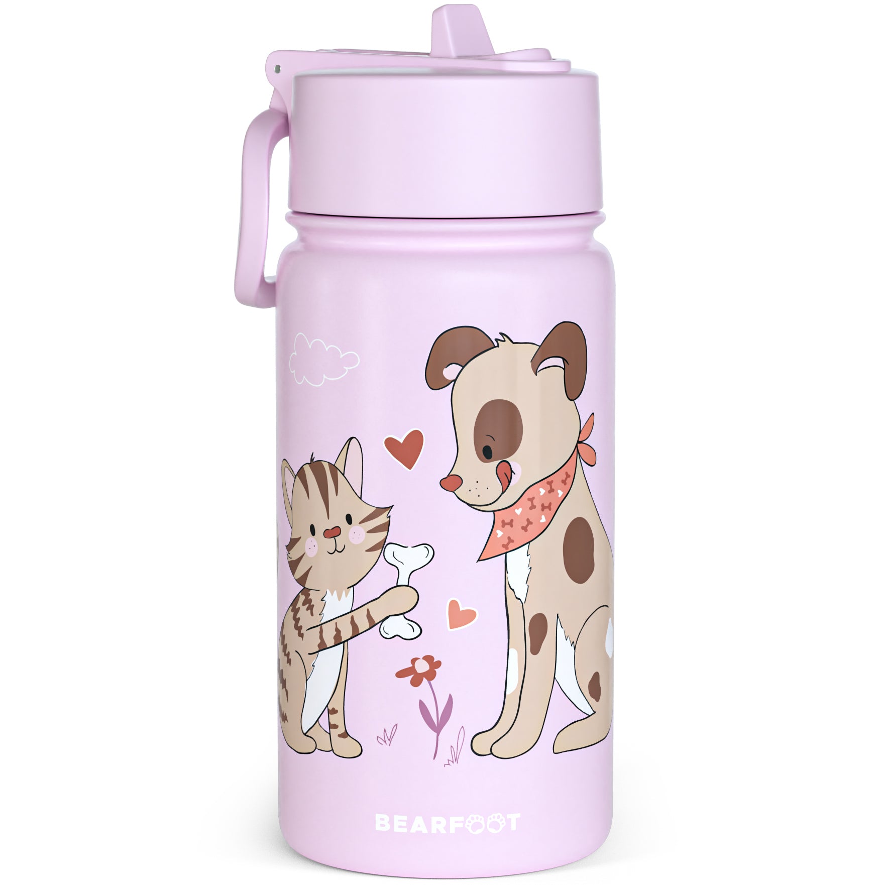 bearfoot-thermo-trinkflasche-edelstahl-hund-katze-lila-400ml image 1