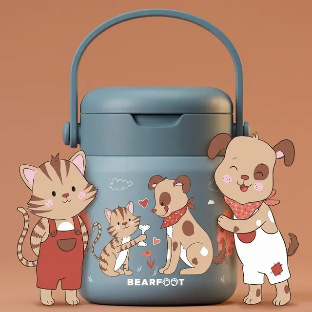 bearfoot-thermobeh-lter-hund-katze-blau-edelstahl-thermodose-500-ml image 1