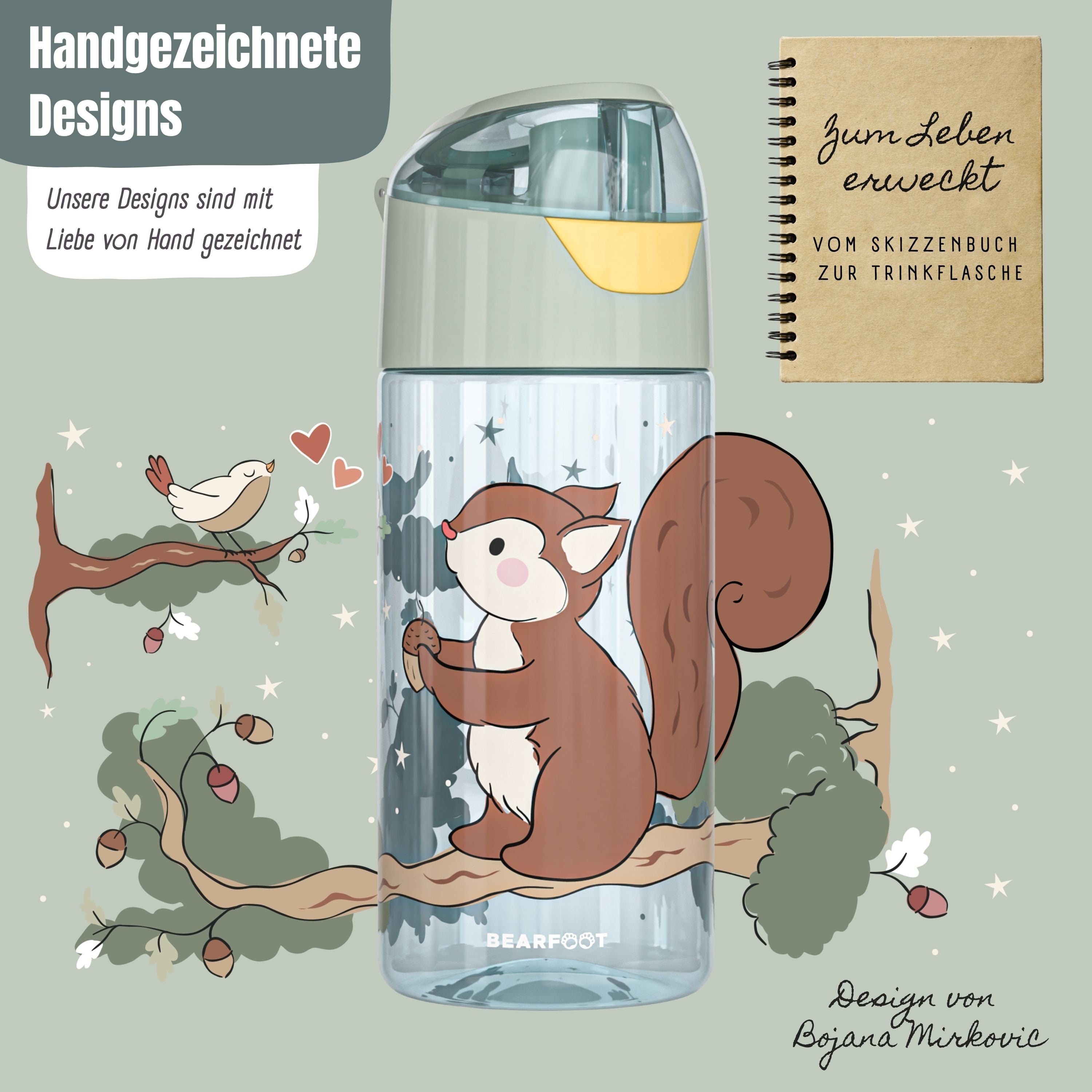 bearfoot-trinkflasche-kinder-450ml-eichh-rnchen-sage-1-klick image 3