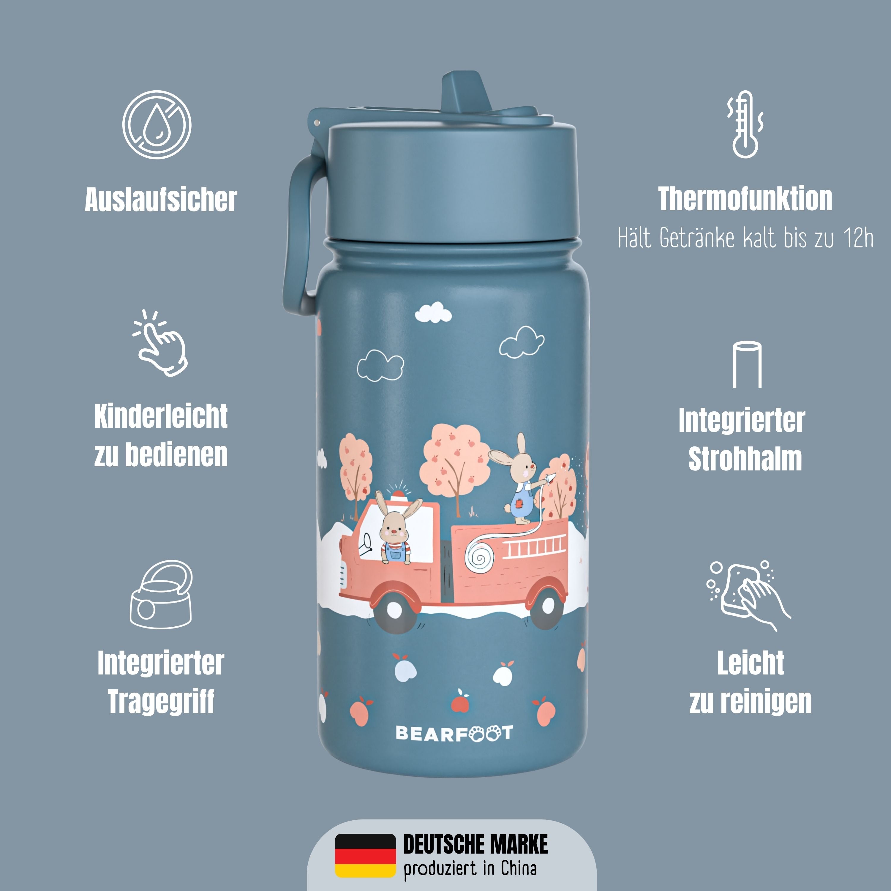 bearfoot-isolierflaschen-trinkflasche-edelstahl-feuerwehr-400-ml image 4