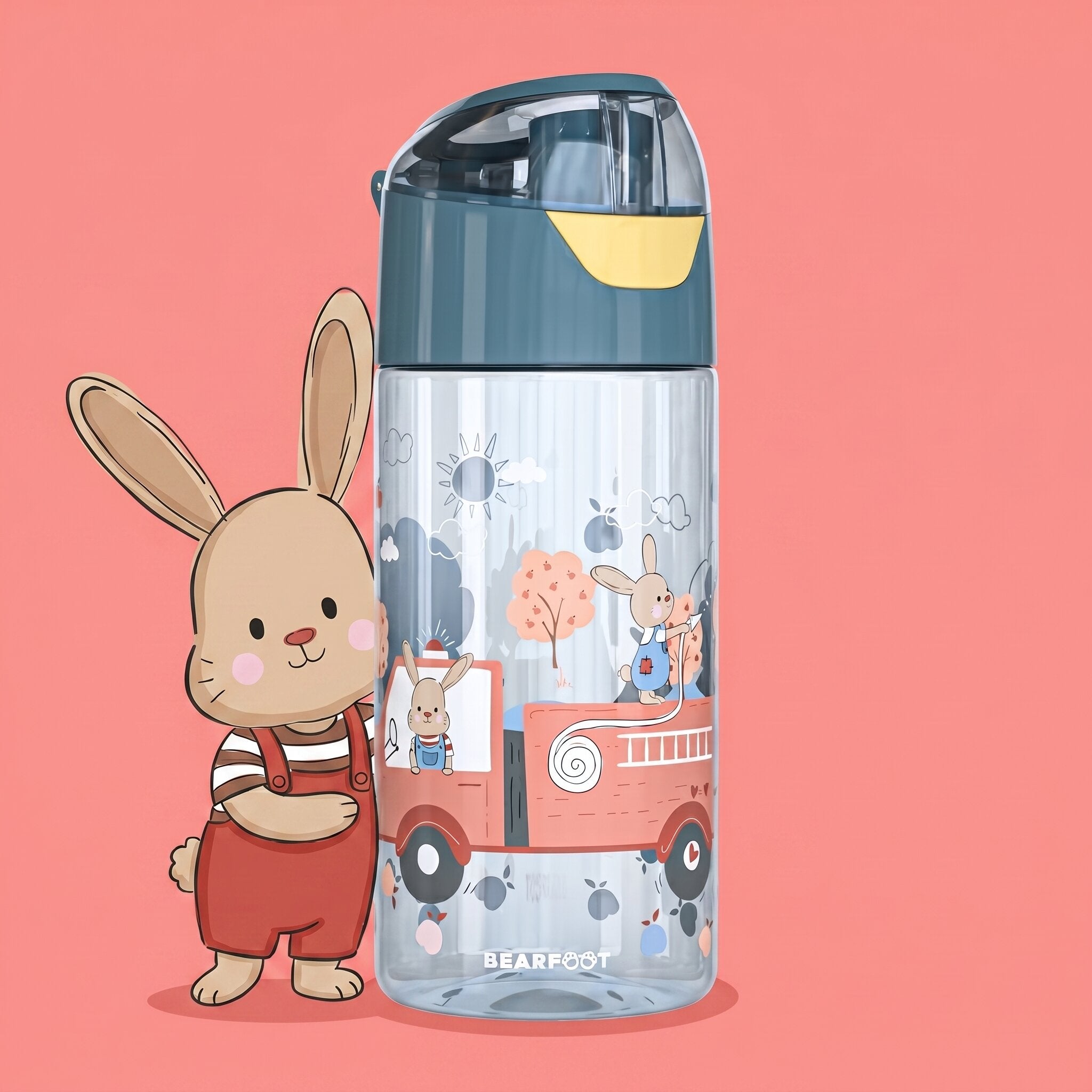 bearfoot-trinkflaschen-kindertrinkflasche-feuerwehr-450-ml image 1
