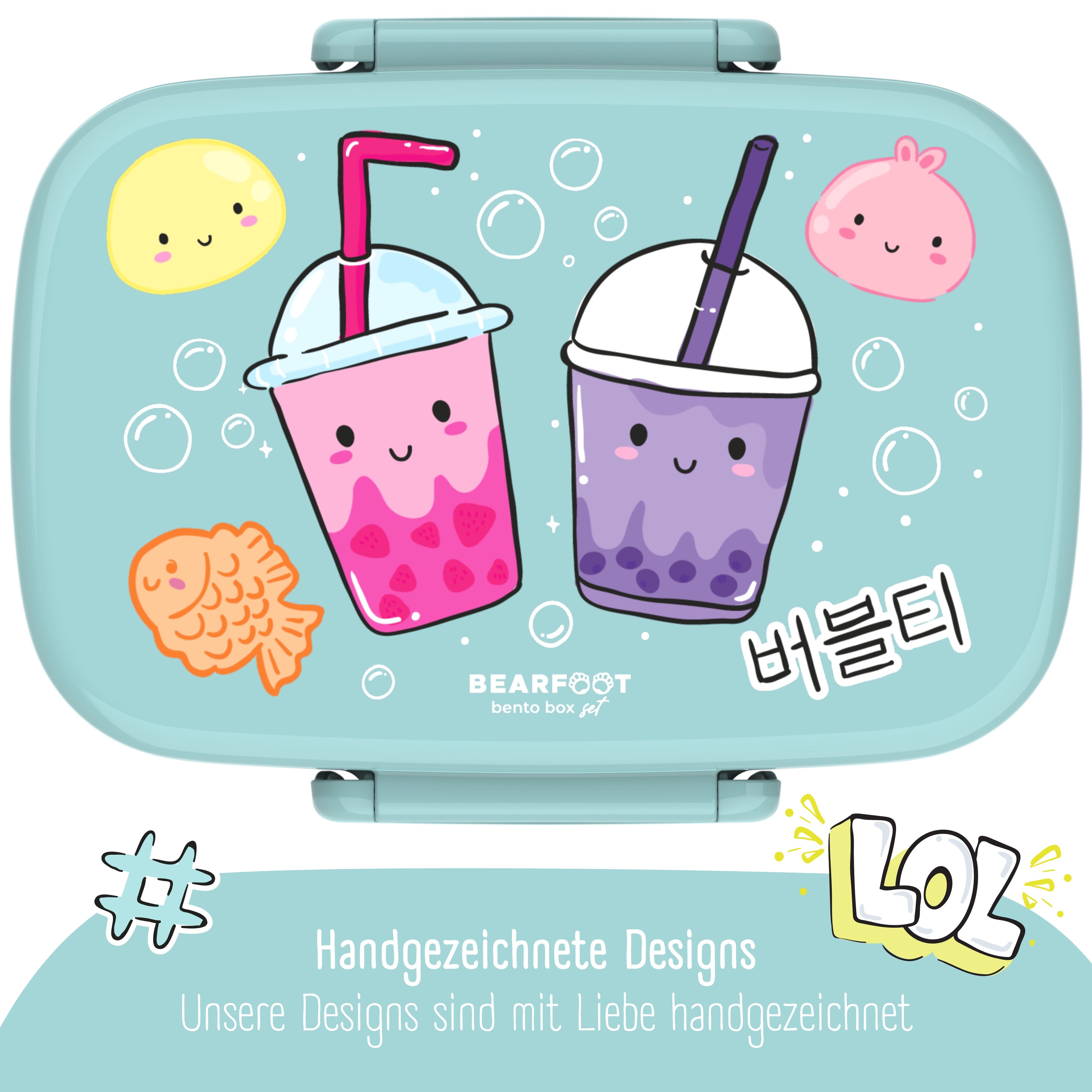 bearfoot-brotdosen-bento-brotdose-bubble-tea-mint-mit-besteck image 8