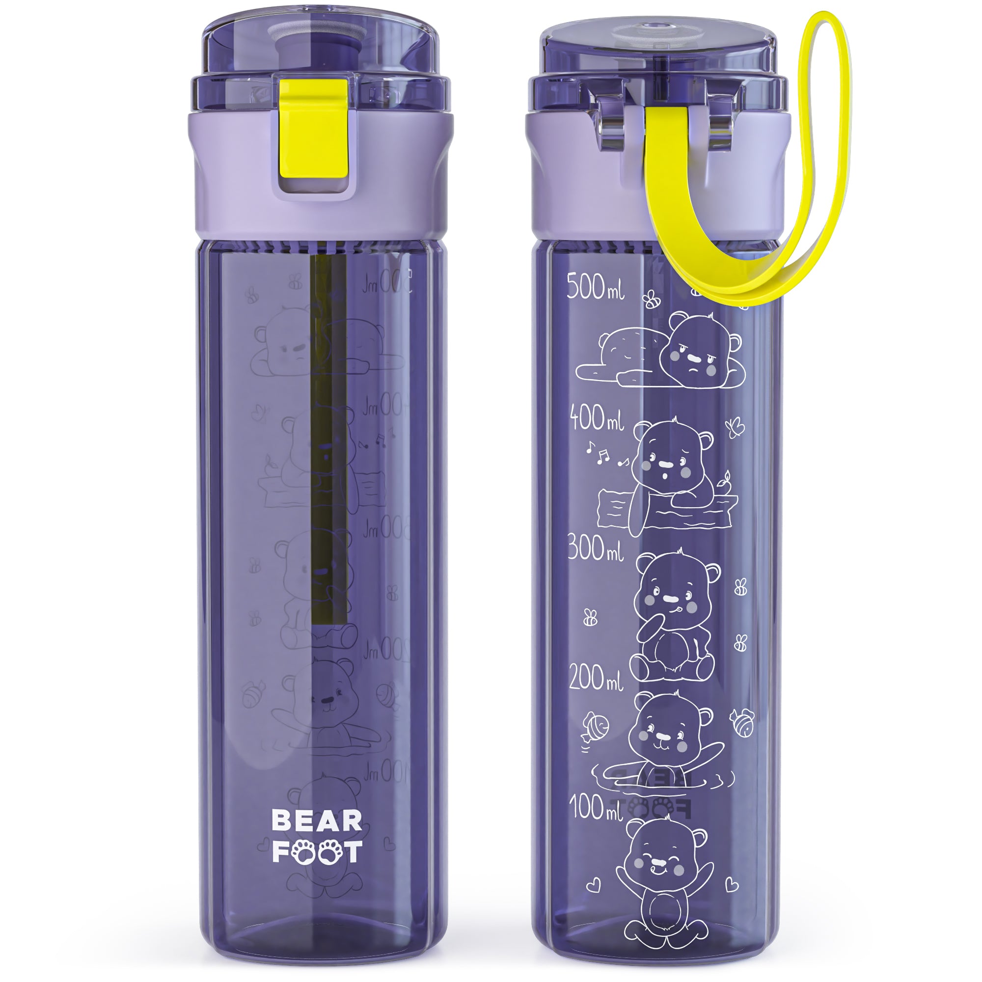 bearfoot-trinkflaschen-kinderflasche-logo-lila-500ml-bpa-frei image 1