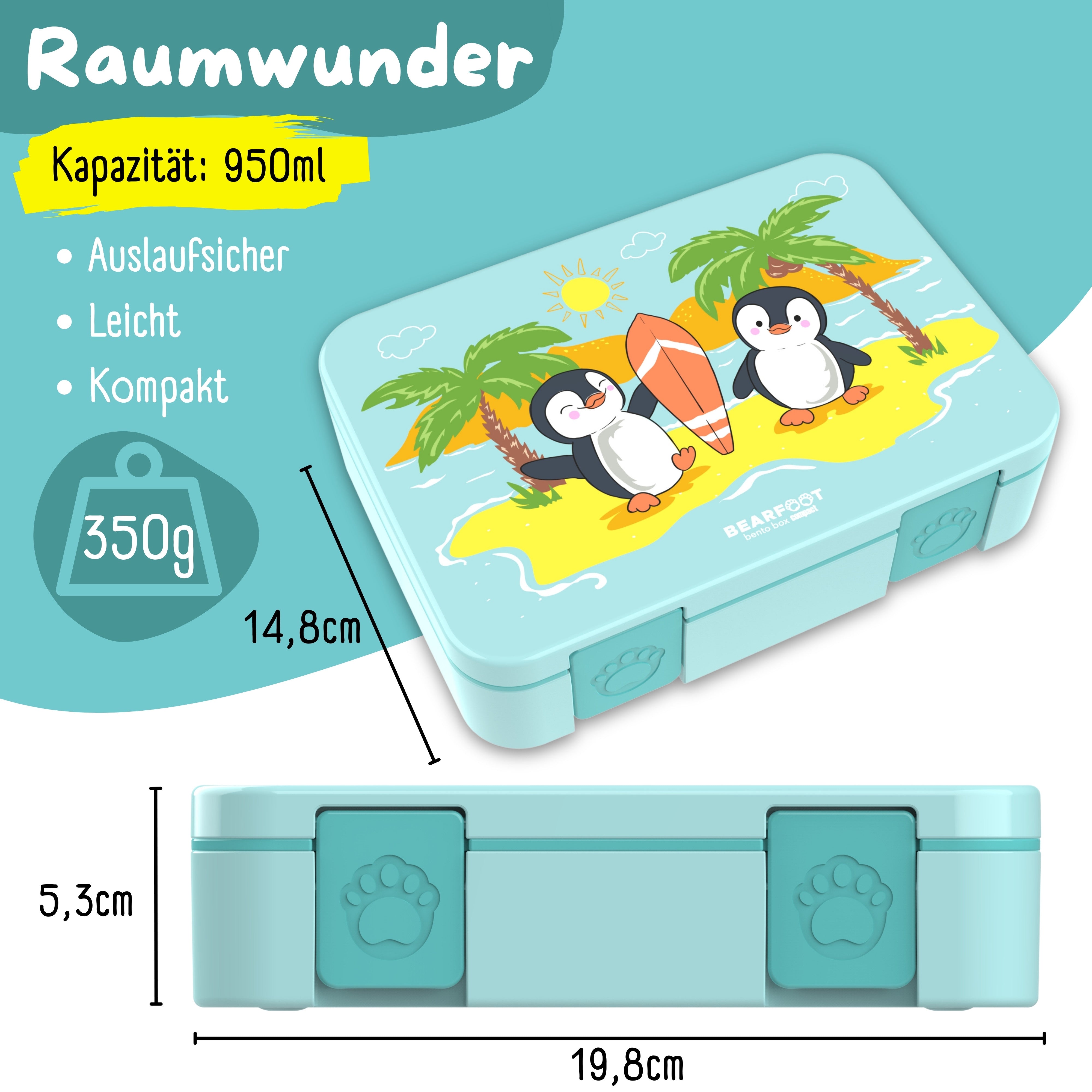 bearfoot-brotdosen-bento-box-compact-pinguin-950ml-f-cher image 5