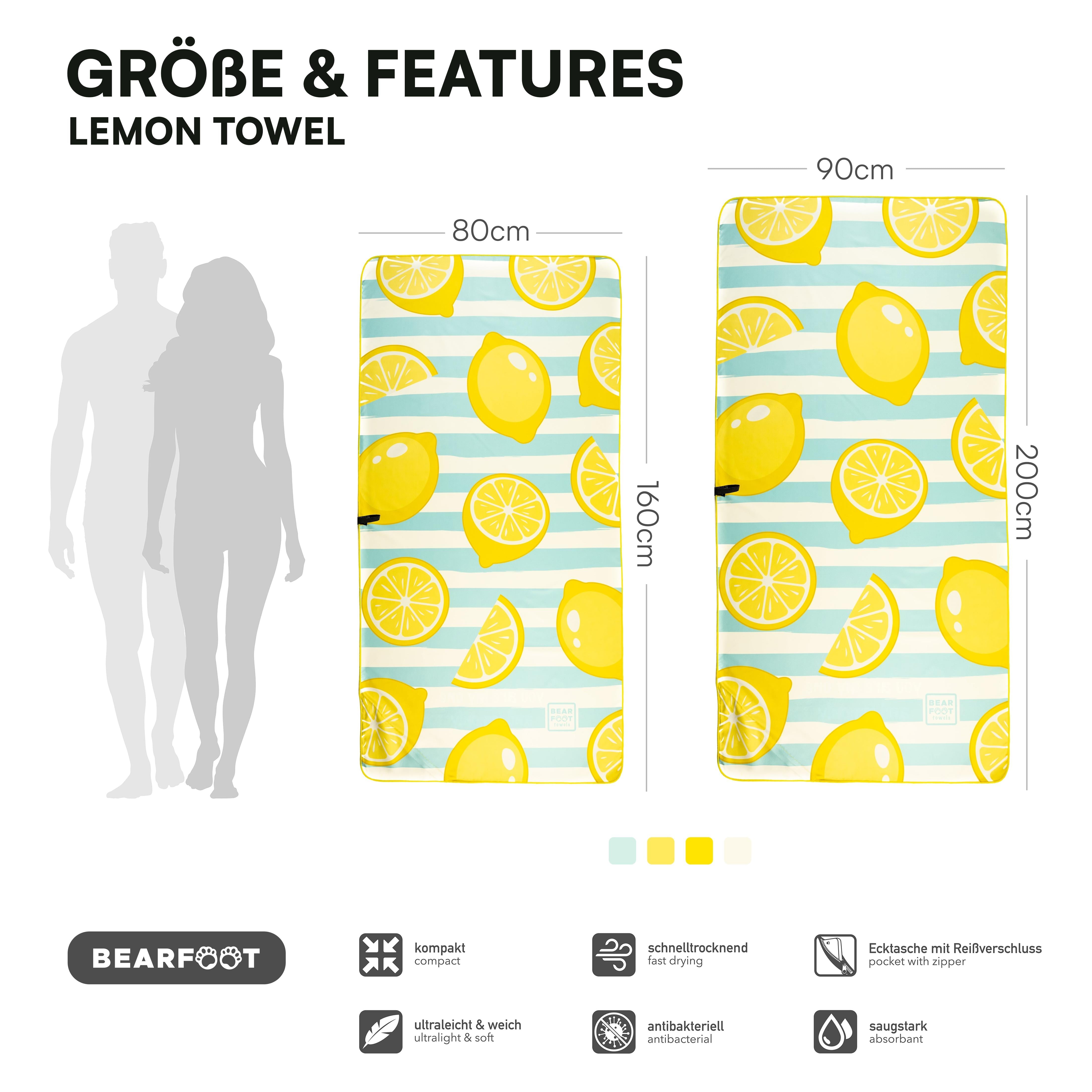 bearfoot-strandtuch-gelbe-zitrone-mikrofaser-160x80-cm image 4