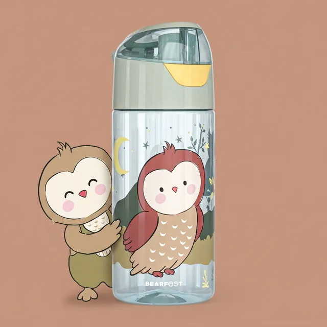 bearfoot-trinkflaschen-eule-sage-trinkflasche-450ml-bpa-frei image 1