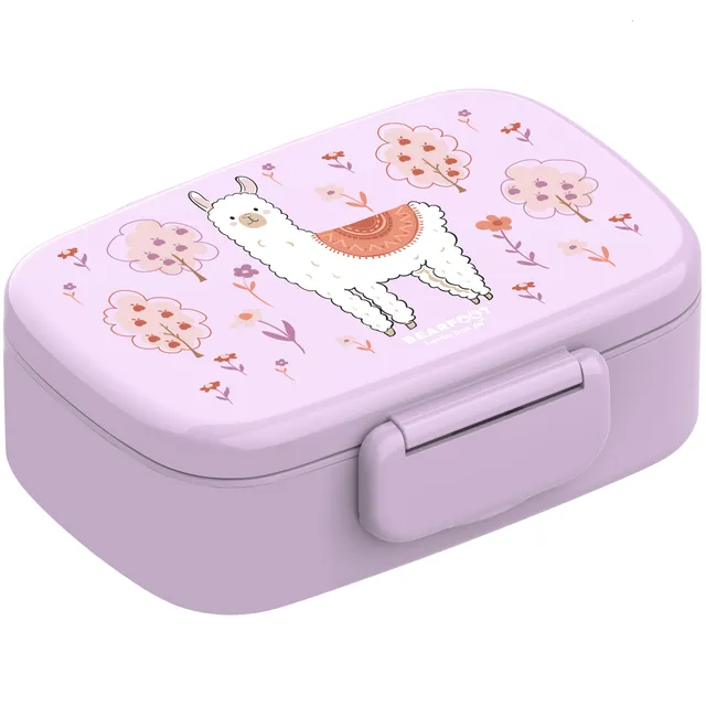 bearfoot-brotdose-kinder-mit-f-chern-bento-lama-lila-auslaufsicher image 1