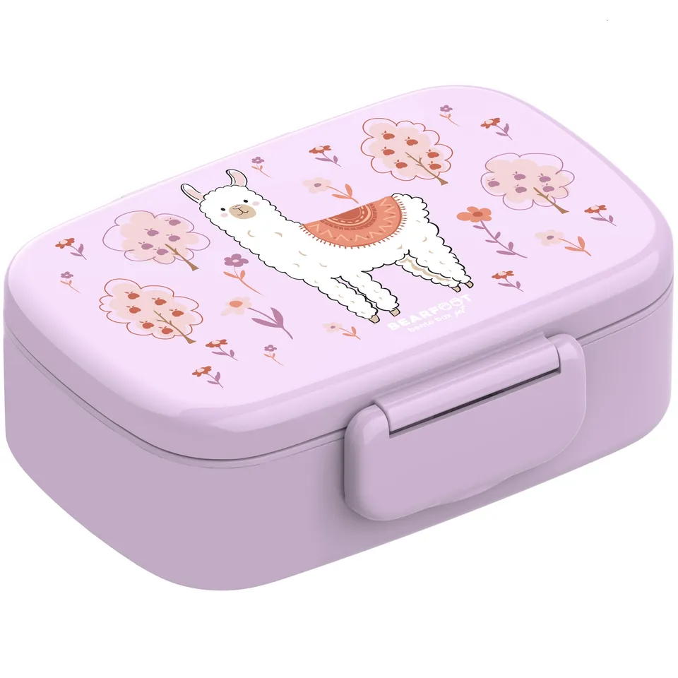 bearfoot-brotdose-kinder-mit-f-chern-bento-lama-lila-auslaufsicher image 1