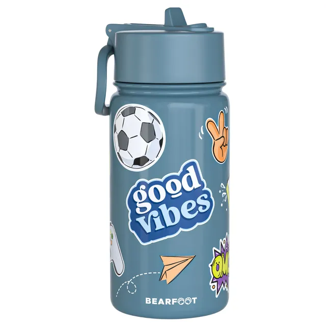 bearfoot-isolierflaschen-thermo-trinkflasche-edelstahl-sticker-blau-400-ml image 1