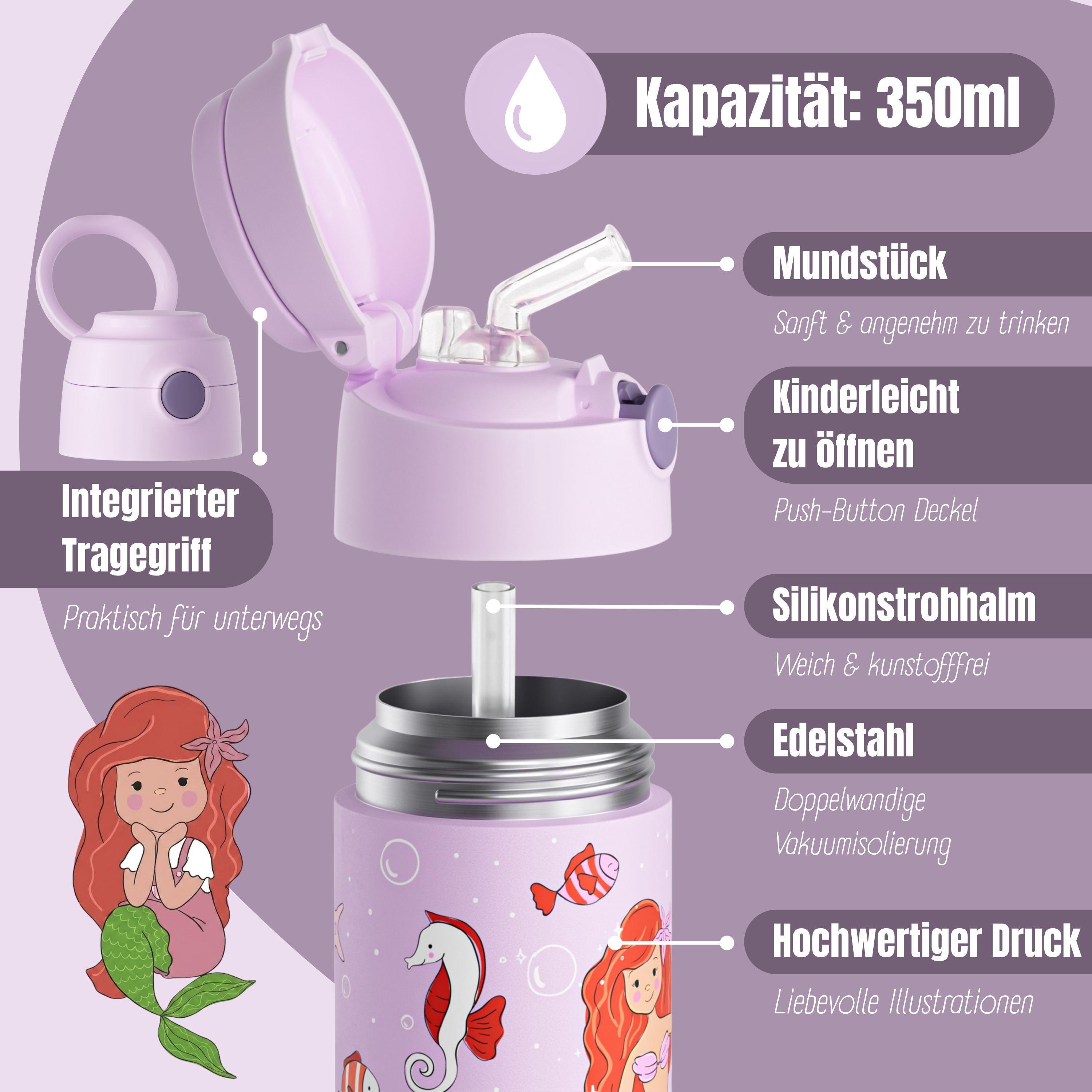 bearfoot-isolierflaschen-thermo-meerjungfrau-lila-350-ml-edelstahl image 6