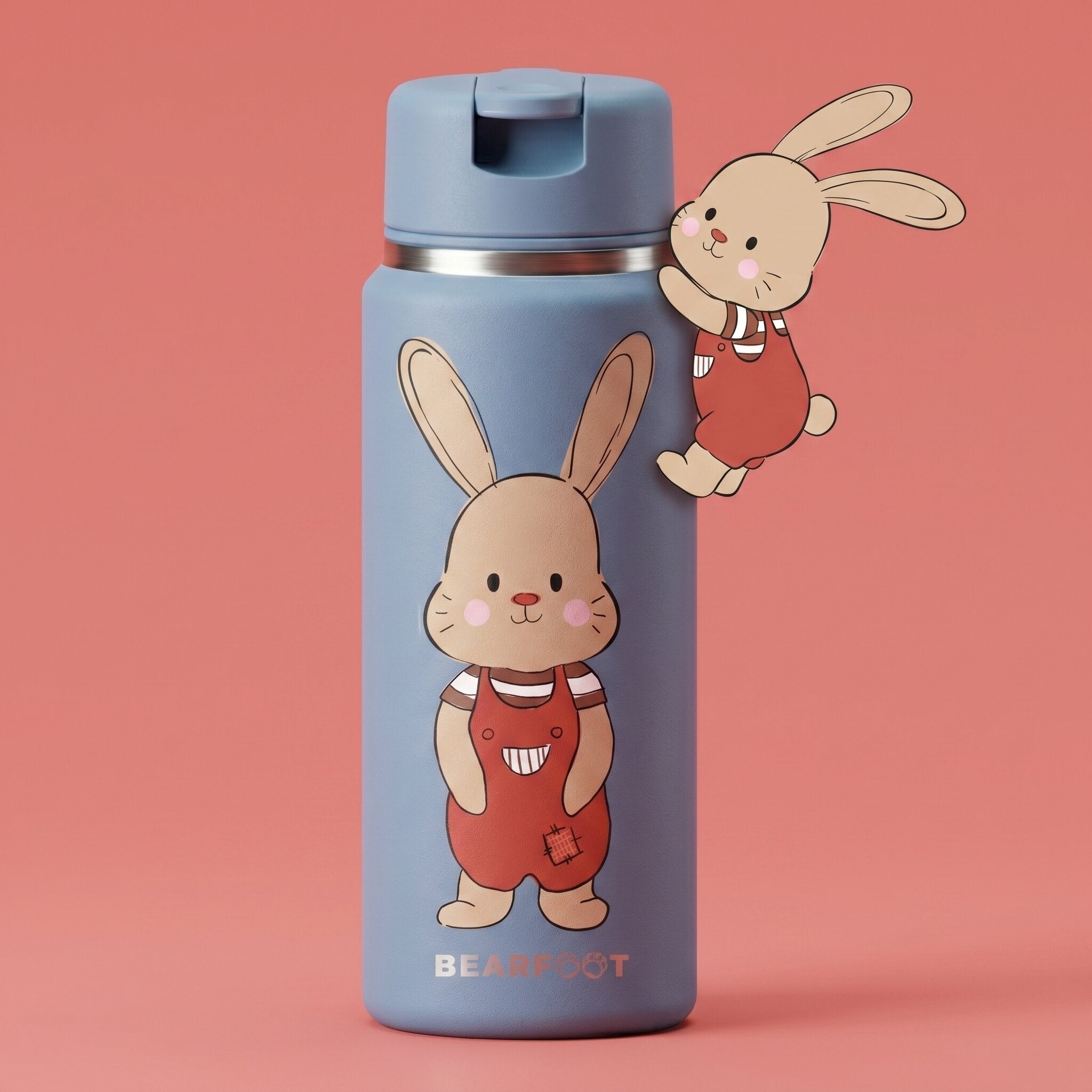 bearfoot-tiny-hase-trinkflasche-edelstahl-200ml-isoliert image 1