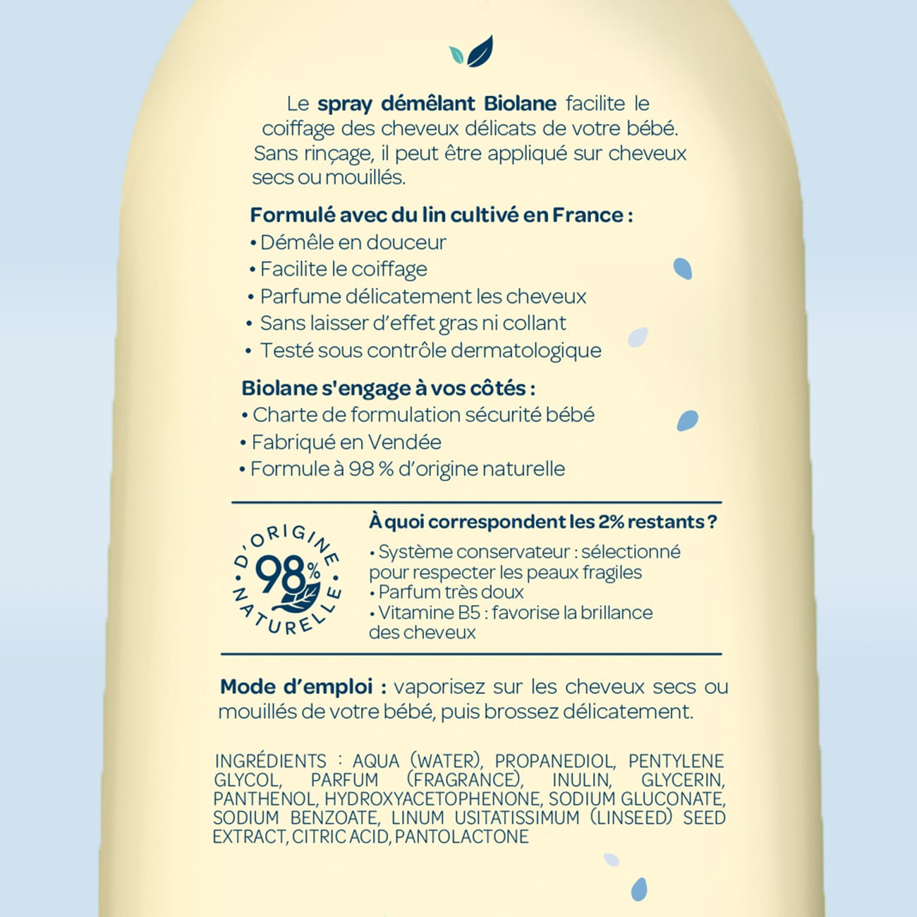 biolane-entwirrungsspray-kinder-200ml-mit-lein image 2