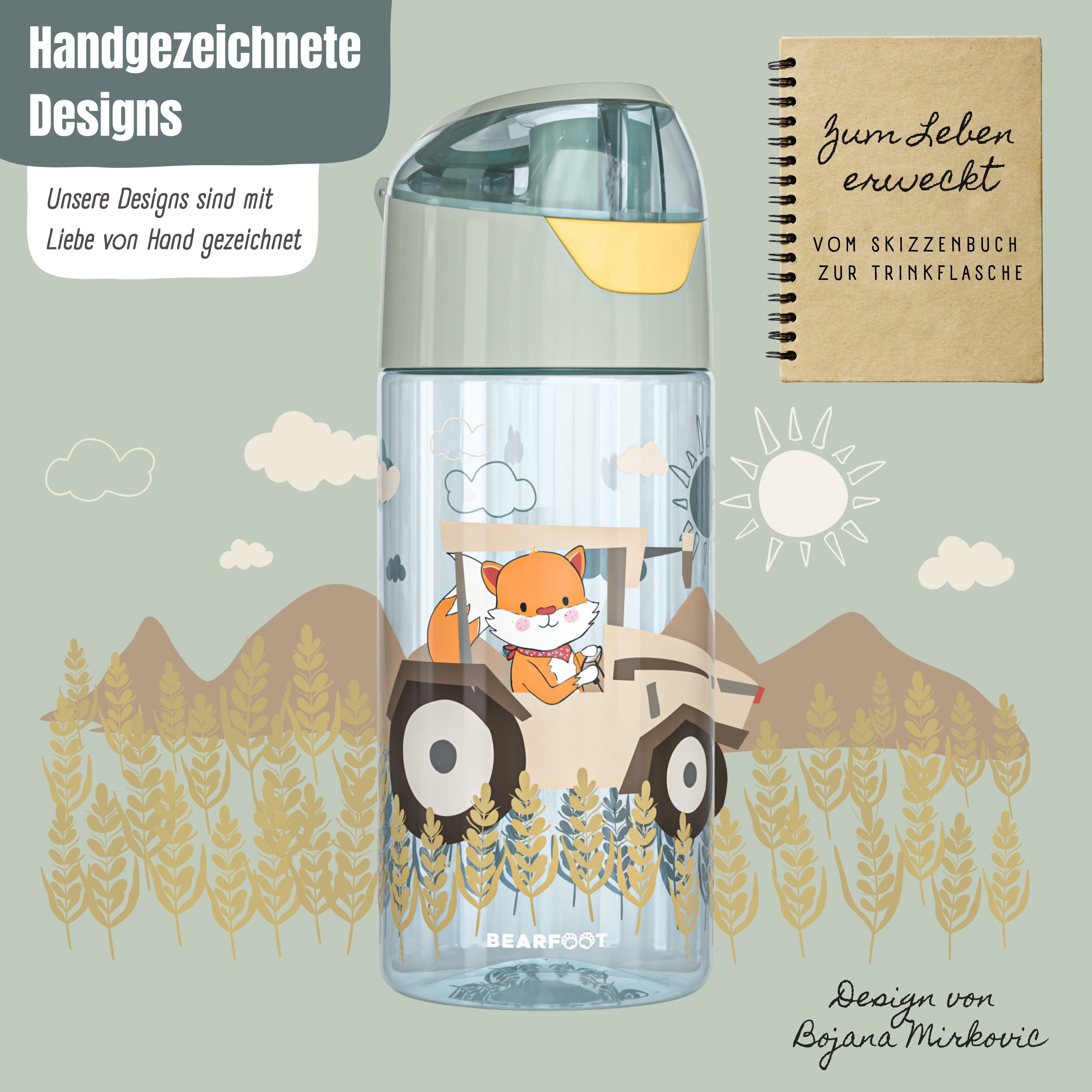 bearfoot-trinkflaschen-traktor-sage-kindertrinkflasche-450ml-tritan image 3