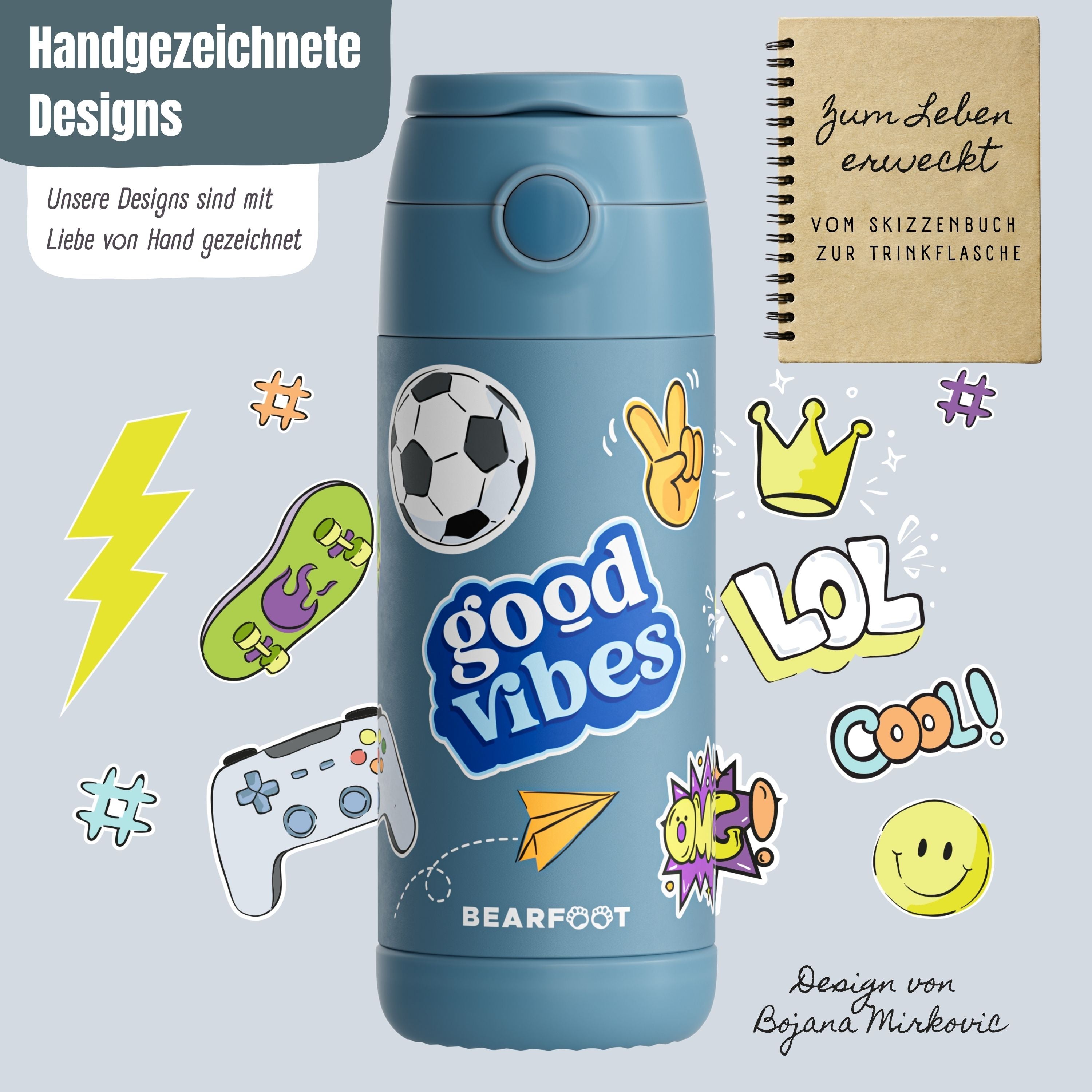 bearfoot-thermo-trinkflasche-edelstahl-sticker-blau-350ml-kalt image 3