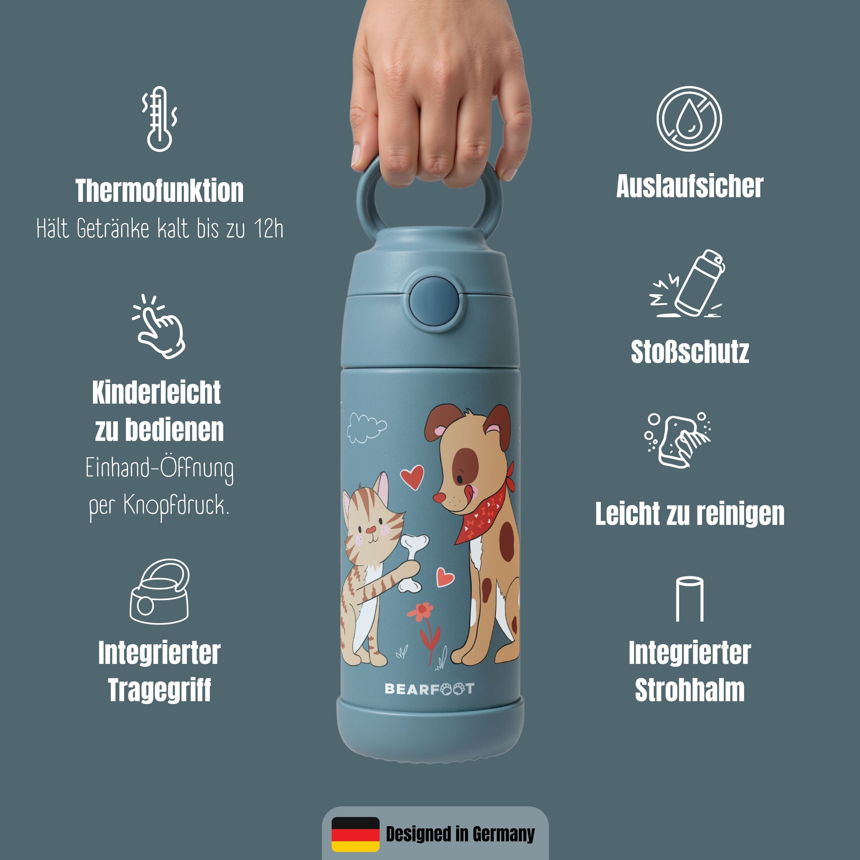 bearfoot-isolierflasche-hund-katze-blau-thermo-350ml image 8
