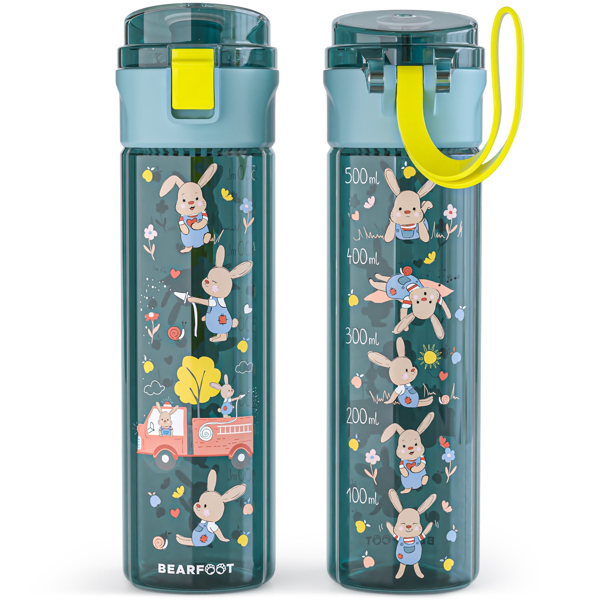 bearfoot-trinkflaschen-feuerwehr-500ml-trinkflasche-blau-stimmungs-skala image 1