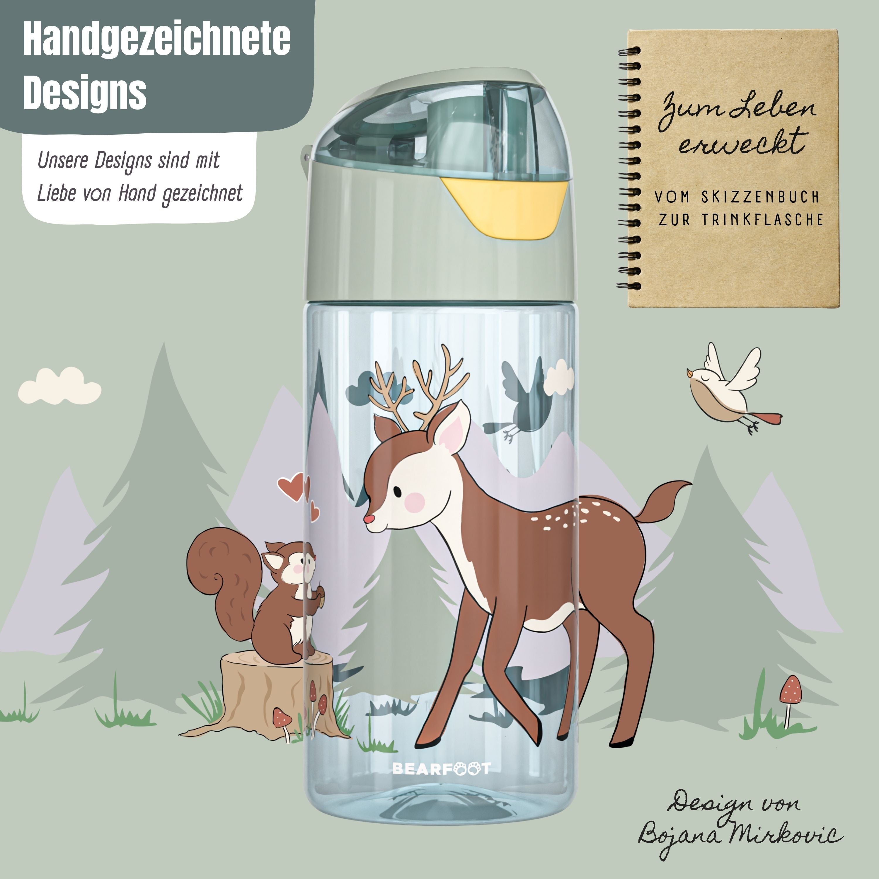 bearfoot-trinkflasche-kinder-450-ml-reh-sage-tritan image 3