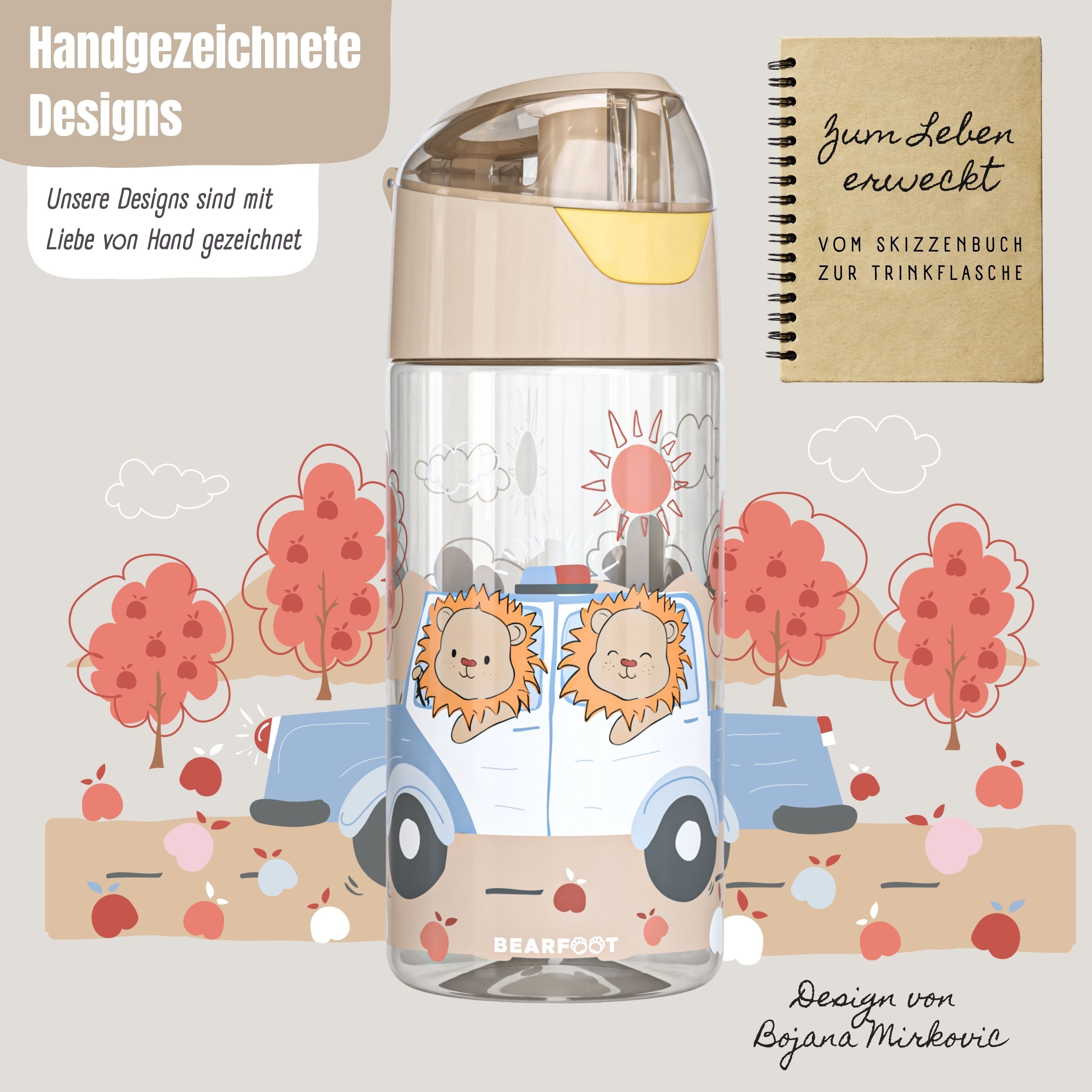 bearfoot-trinkflasche-kinder-polizei-l-wen-tritan-450-ml image 2
