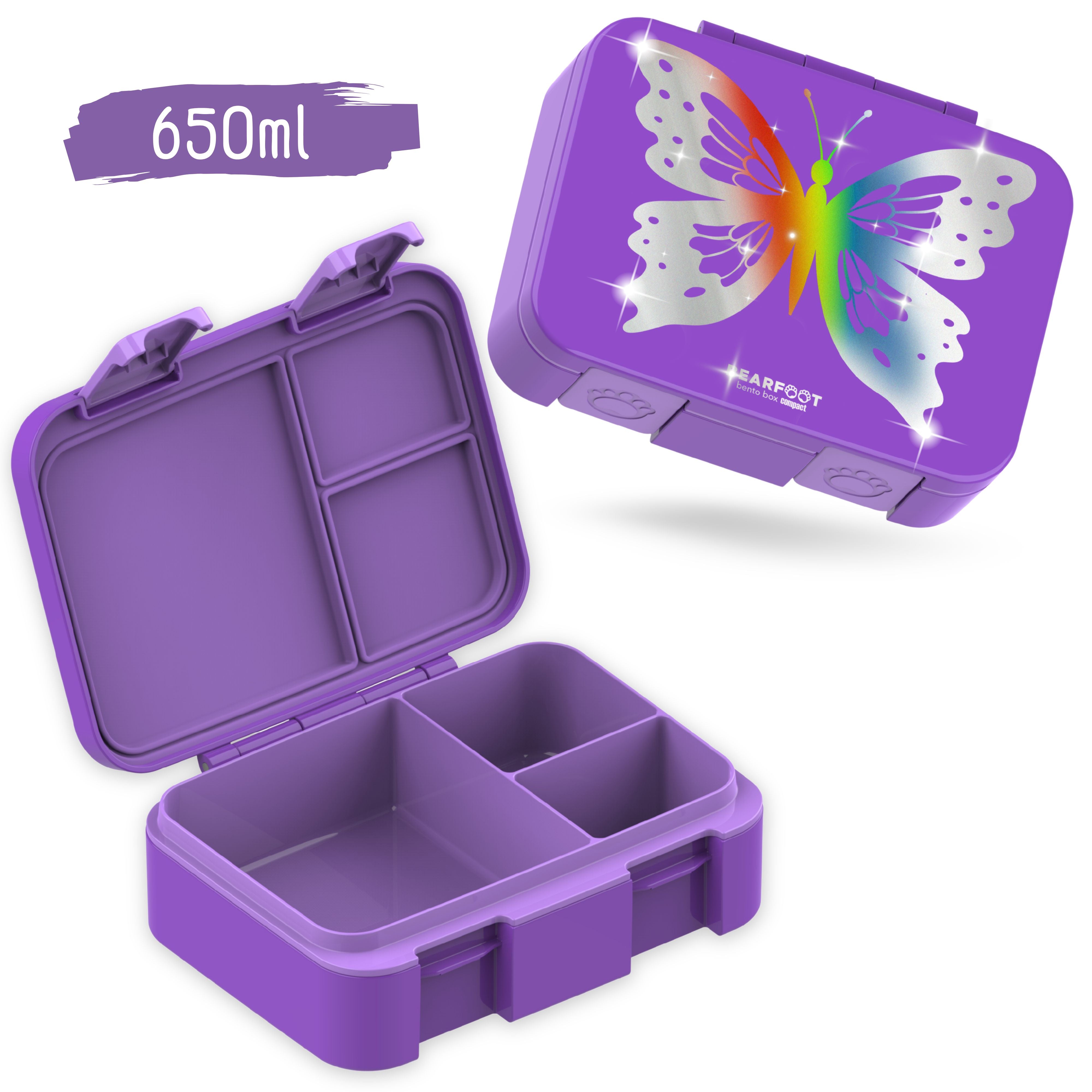 bearfoot-brotdose-mit-f-chern-schmetterling-glow-650-ml-auslaufsicher image 2