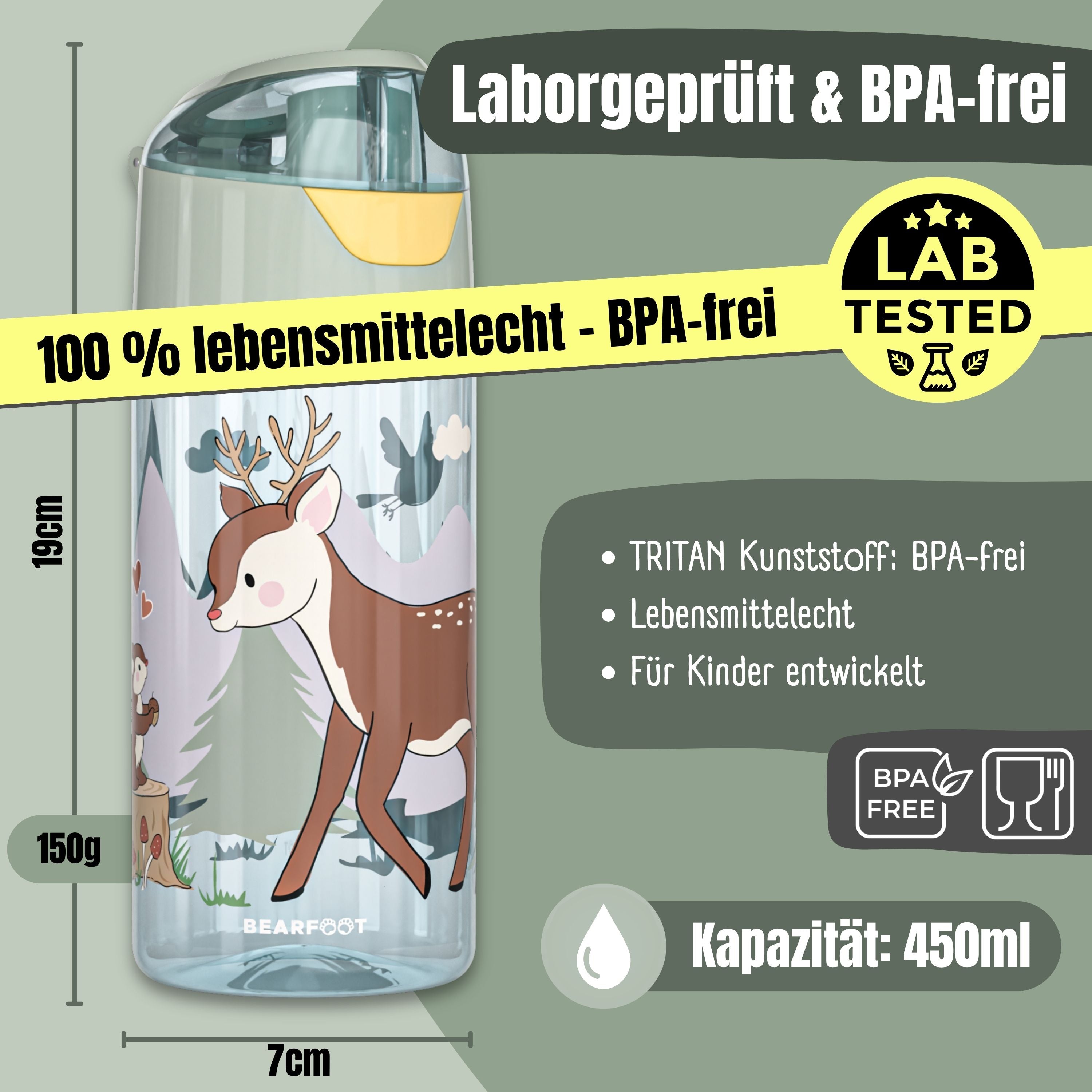 bearfoot-trinkflasche-kinder-450-ml-reh-sage-tritan image 4